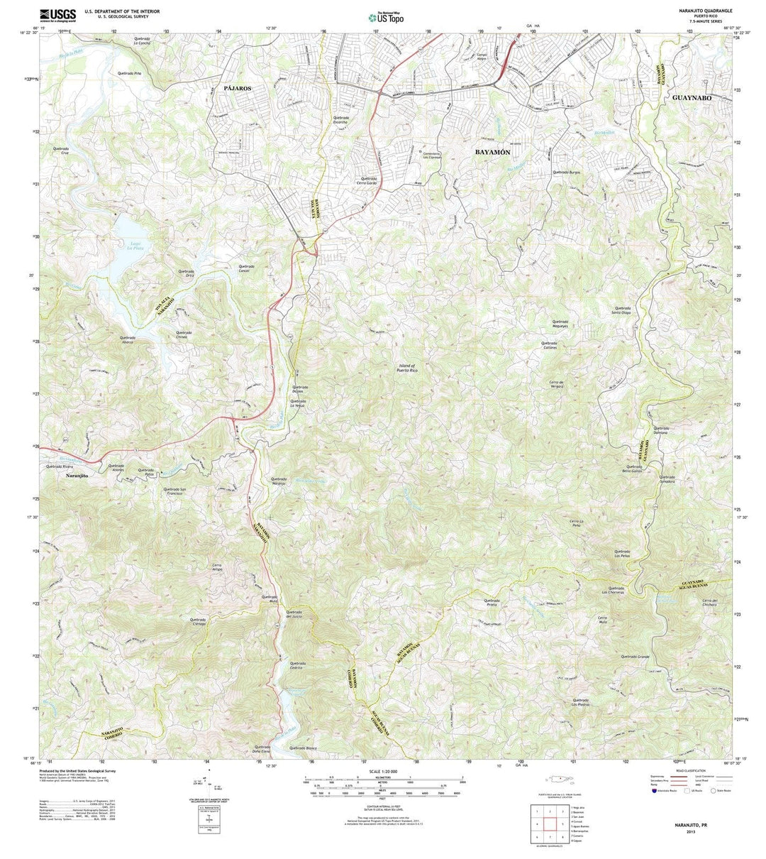 2013 Naranjito, PR - Puerto Rico - USGS Topographic Map