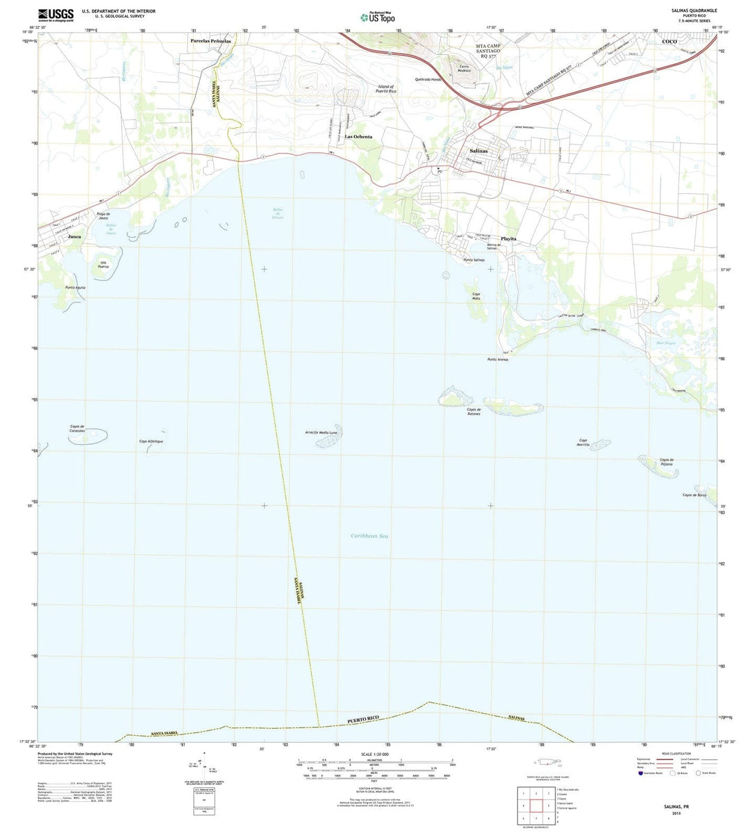 2013 Salinas, PR - Puerto Rico - USGS Topographic Map