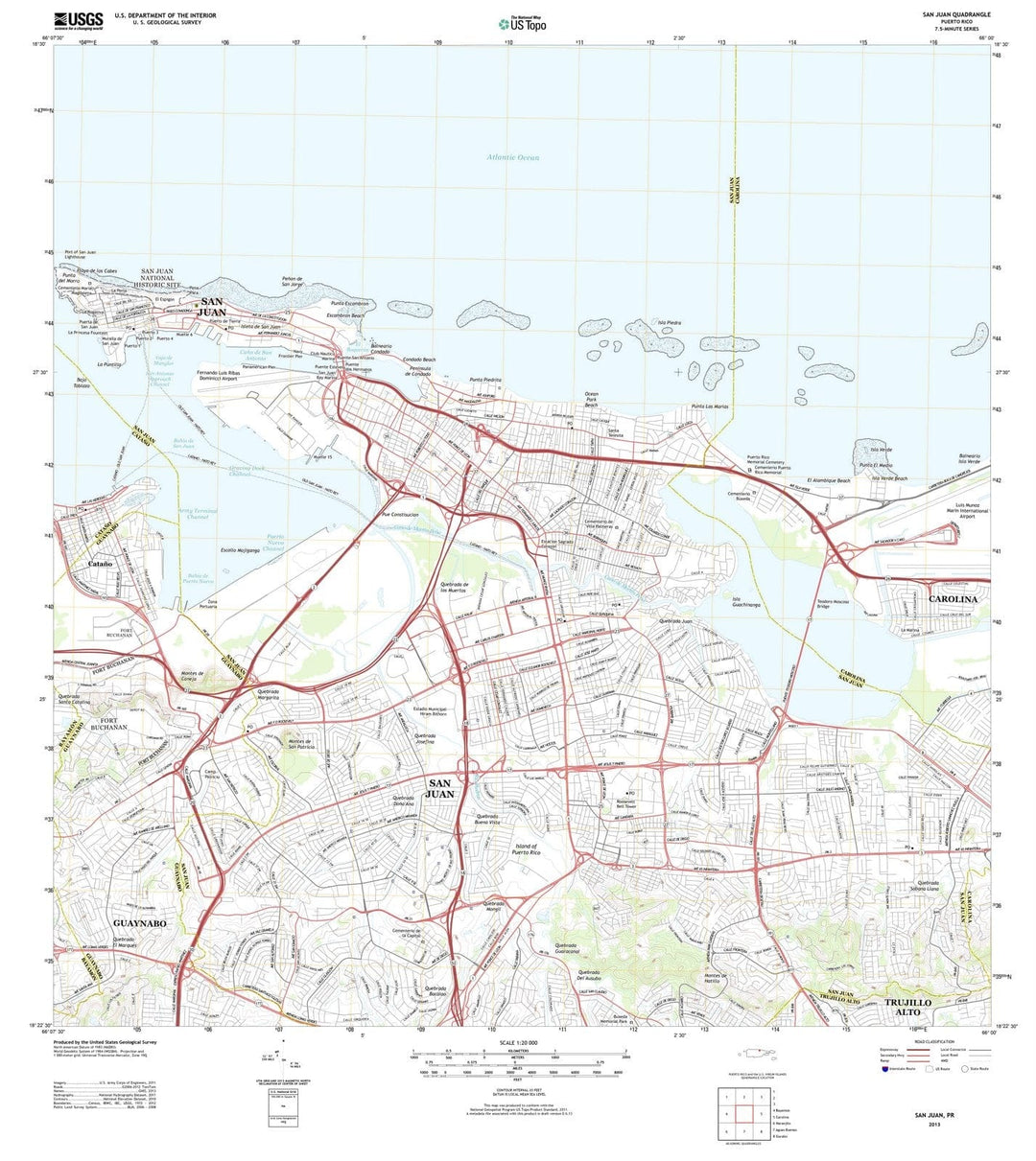 2013 San Juan, PR - Puerto Rico - USGS Topographic Map