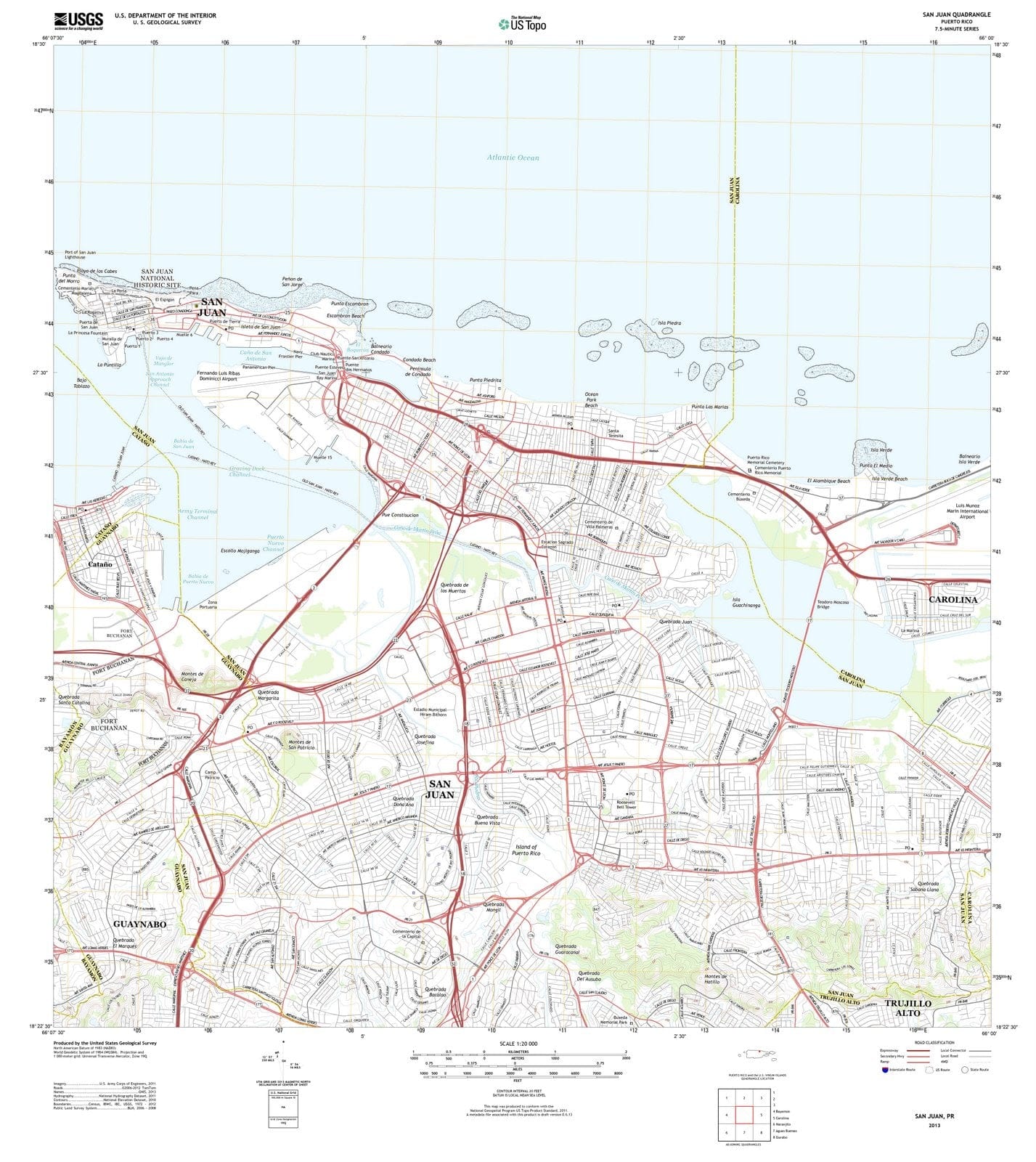 2013 San Juan, PR - Puerto Rico - USGS Topographic Map