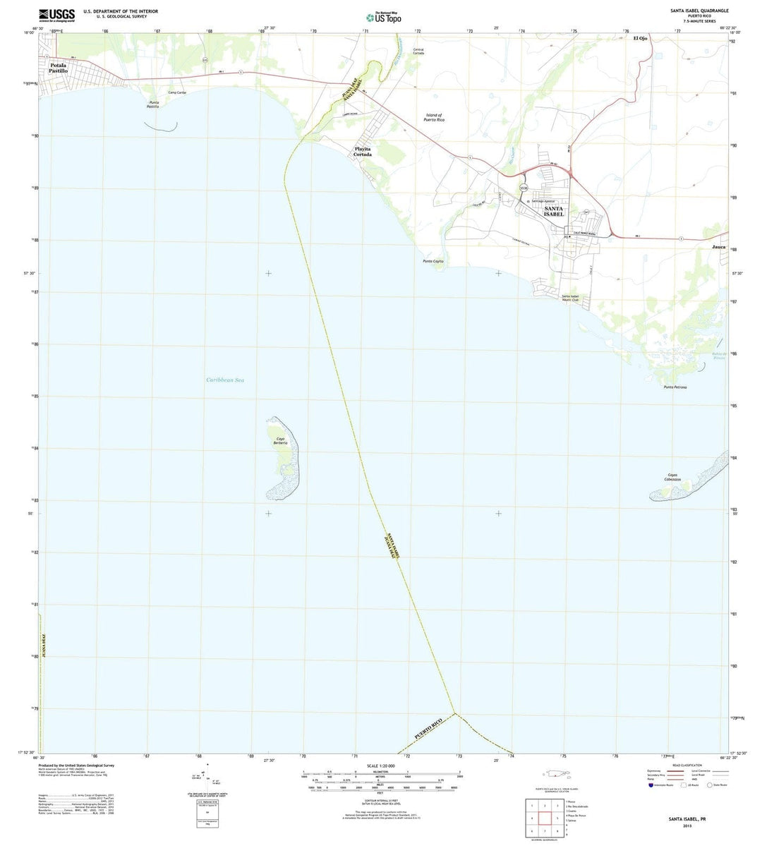 2013 Santa Isabel, PR - Puerto Rico - USGS Topographic Map