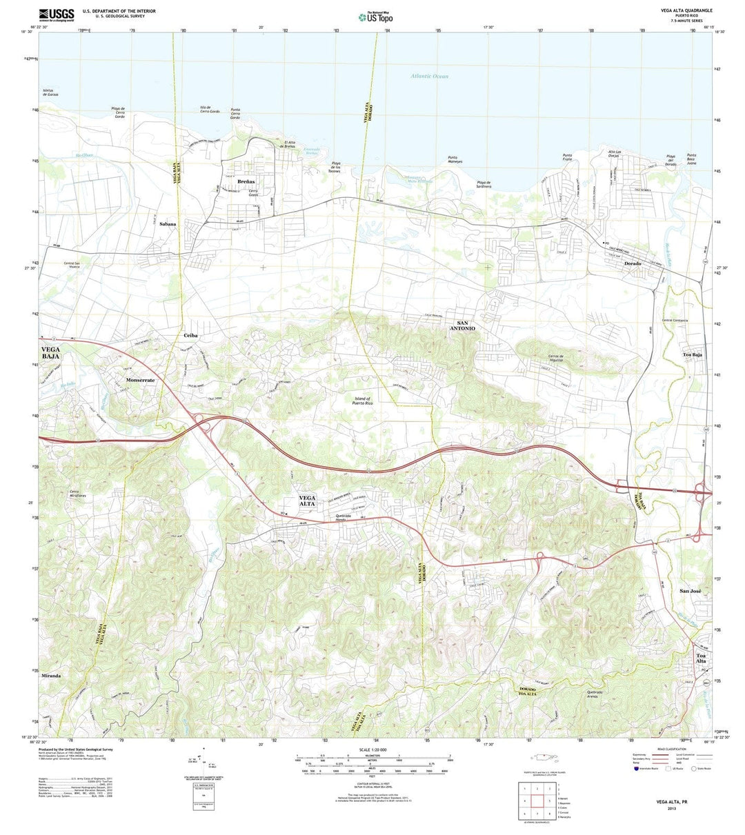 2013 Vega Alta, PR - Puerto Rico - USGS Topographic Map