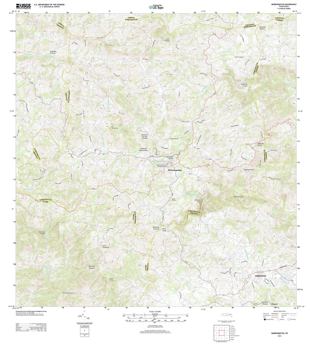 2013 Barranquitas, PR - Puerto Rico - USGS Topographic Map