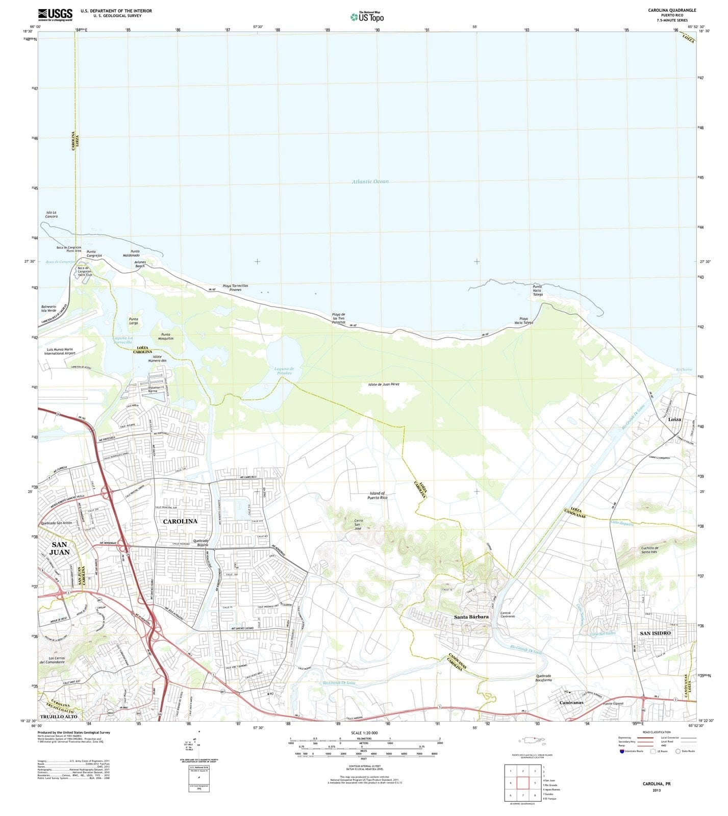 2013 Carolina, PR - Puerto Rico - USGS Topographic Map