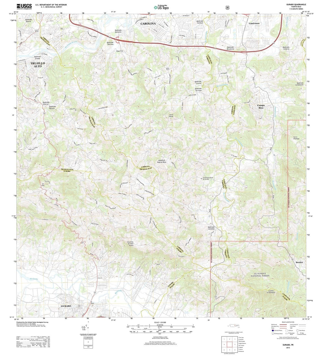 2013 Gurabo, PR - Puerto Rico - USGS Topographic Map