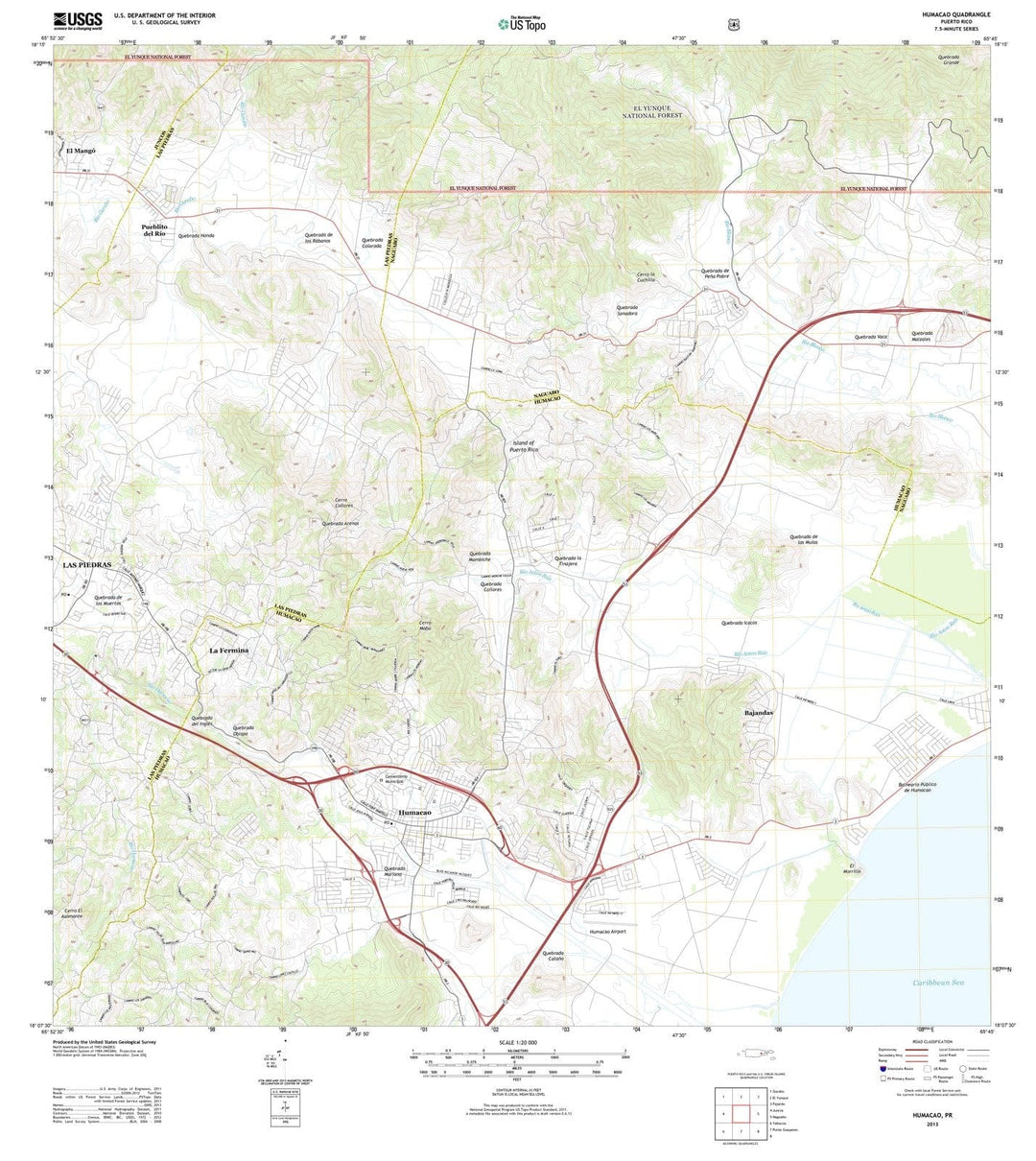 2013 Humacao, PR - Puerto Rico - USGS Topographic Map