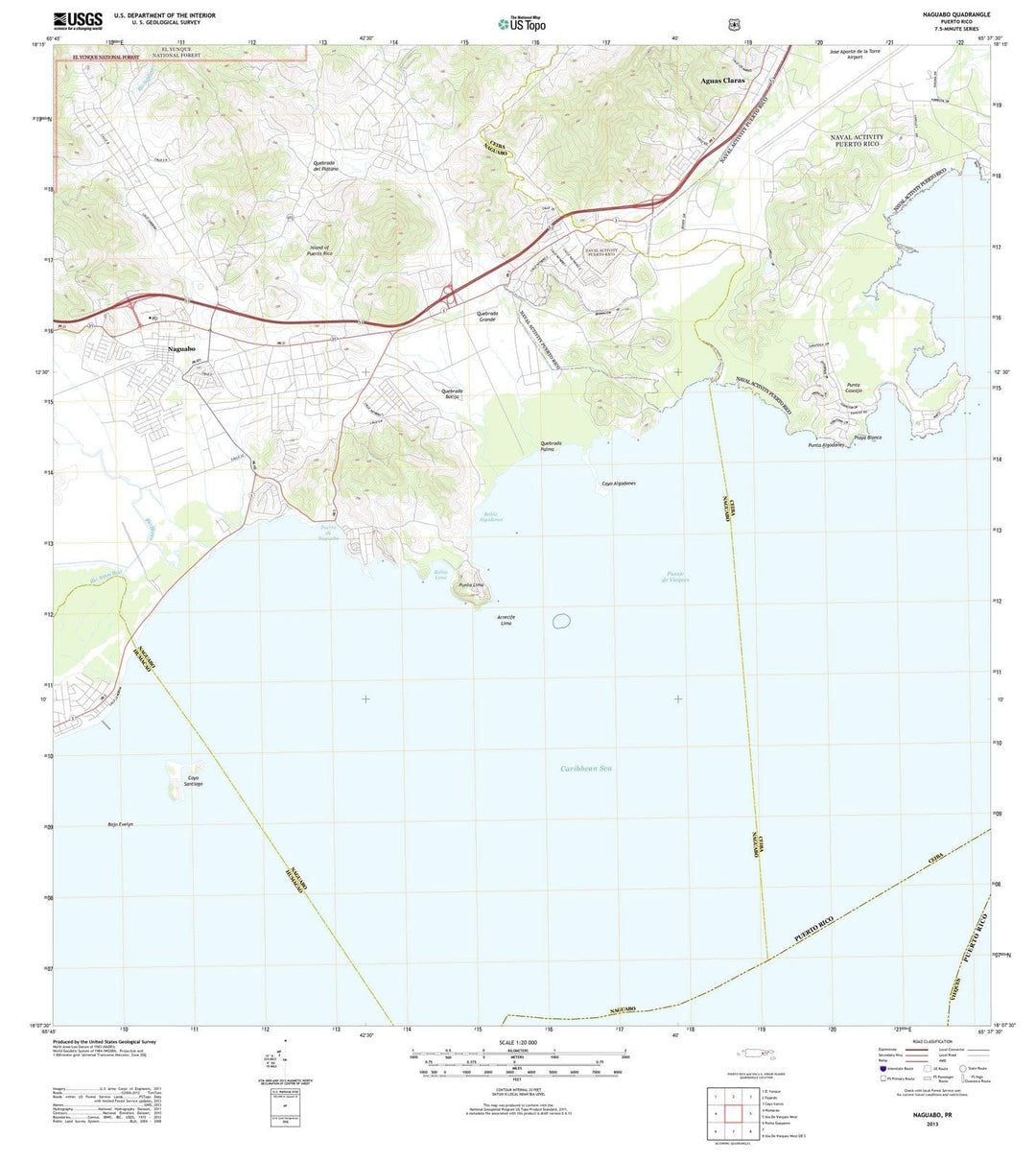 2013 Naguabo, PR - Puerto Rico - USGS Topographic Map