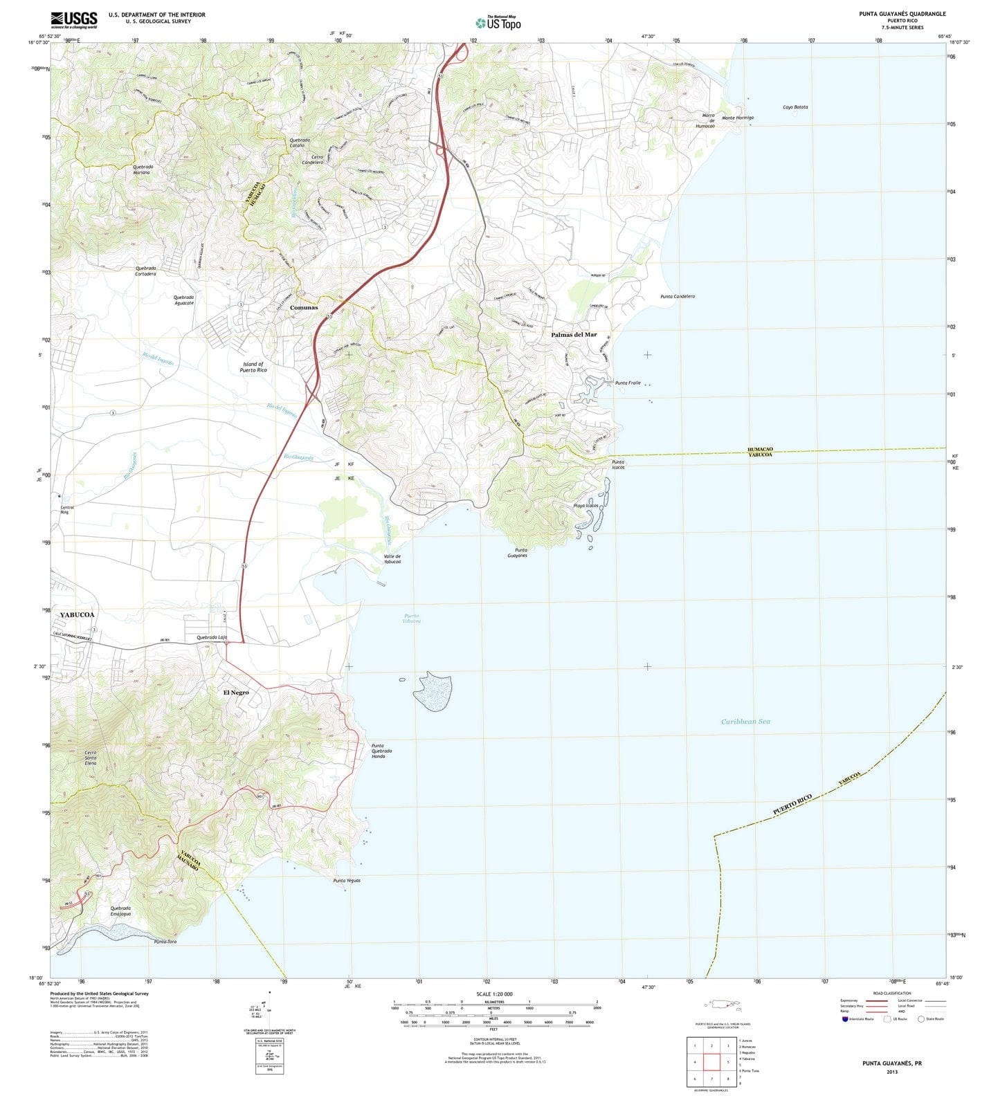 2013 Punta Guayanes, PR - Puerto Rico - USGS Topographic Map