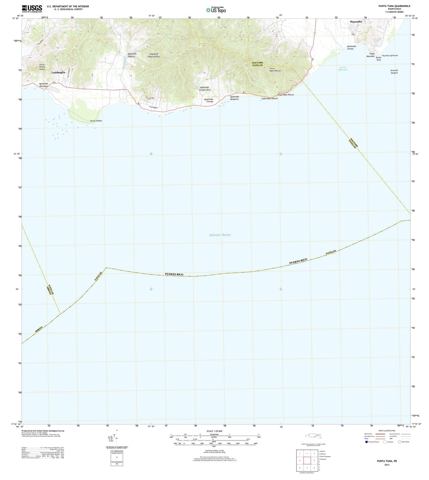 2013 Punta Tuna, PR - Puerto Rico - USGS Topographic Map