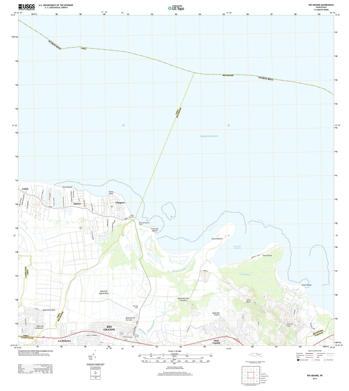 2013 Rio Grande, PR - Puerto Rico - USGS Topographic Map