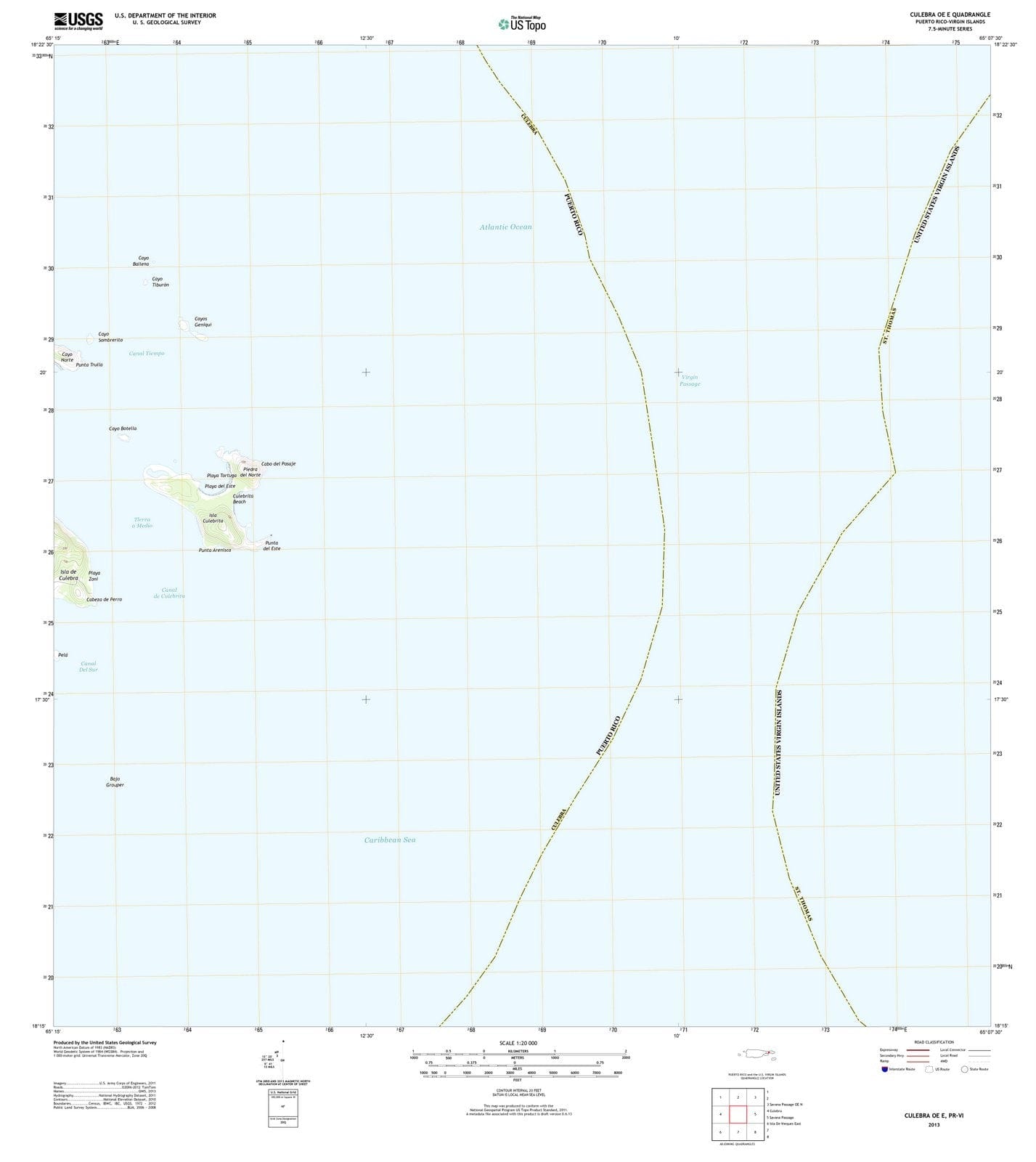 2013 Culebra OE E, PR - Puerto Rico - USGS Topographic Map