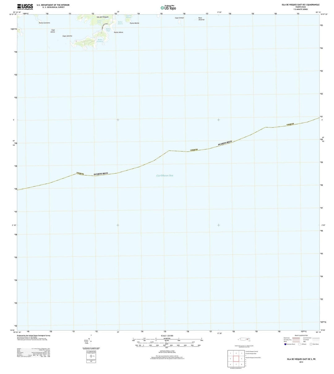 2013 Islae Vieques East OE S, PR - Puerto Rico - USGS Topographic Map