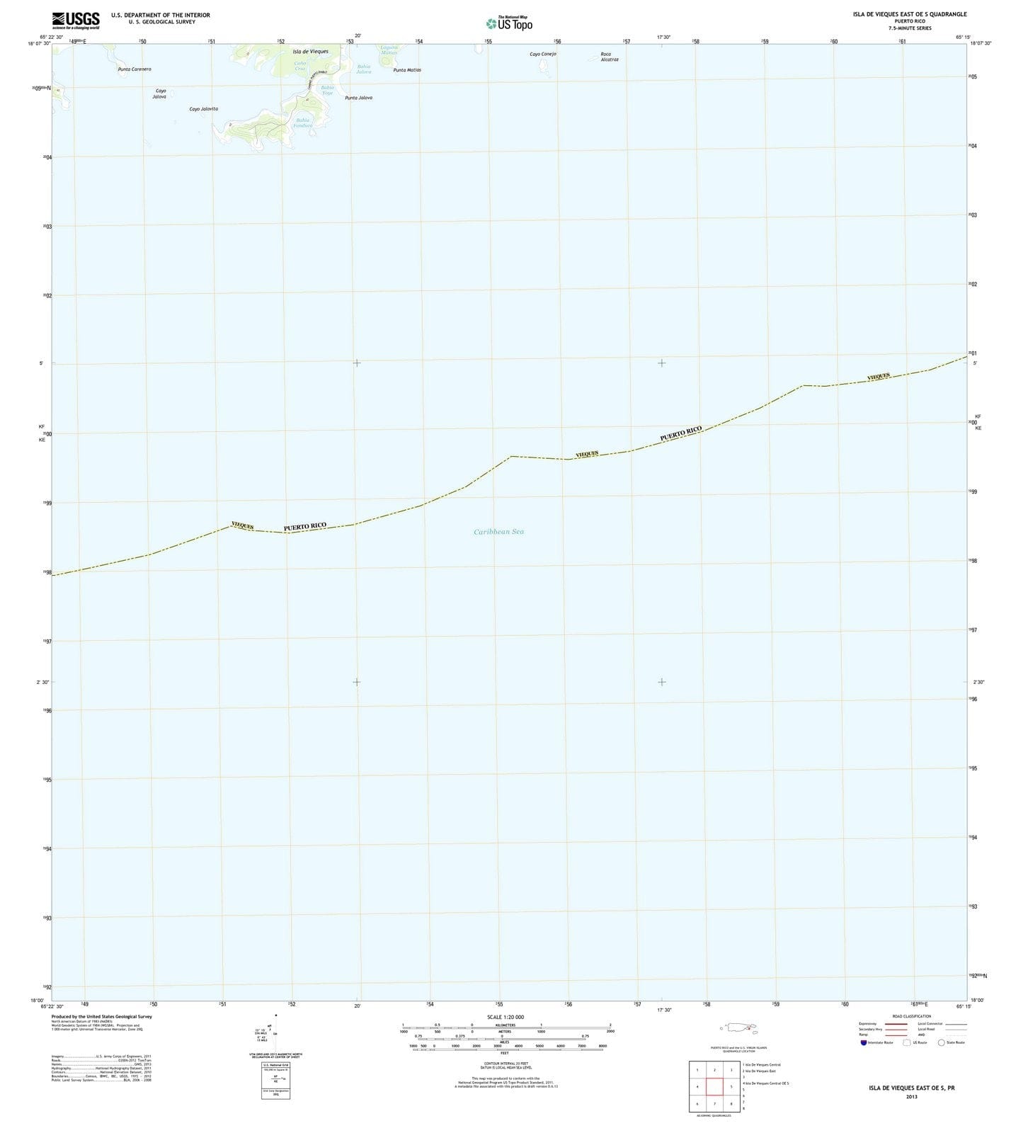 2013 Islae Vieques East OE S, PR - Puerto Rico - USGS Topographic Map