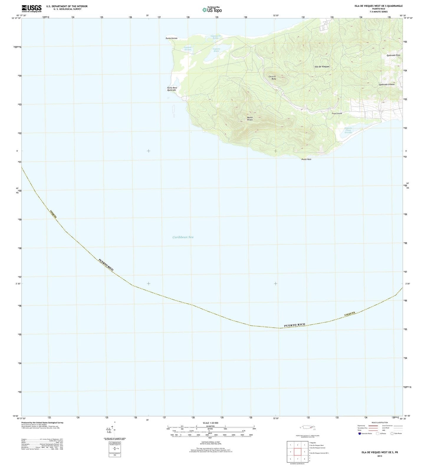 2013 Islae Vieques West OE S, PR - Puerto Rico - USGS Topographic Map