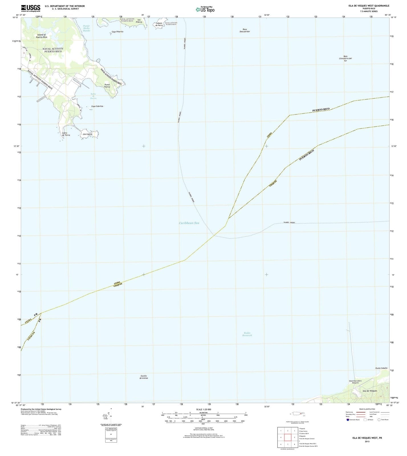 2013 Islae Vieques West, PR - Puerto Rico - USGS Topographic Map