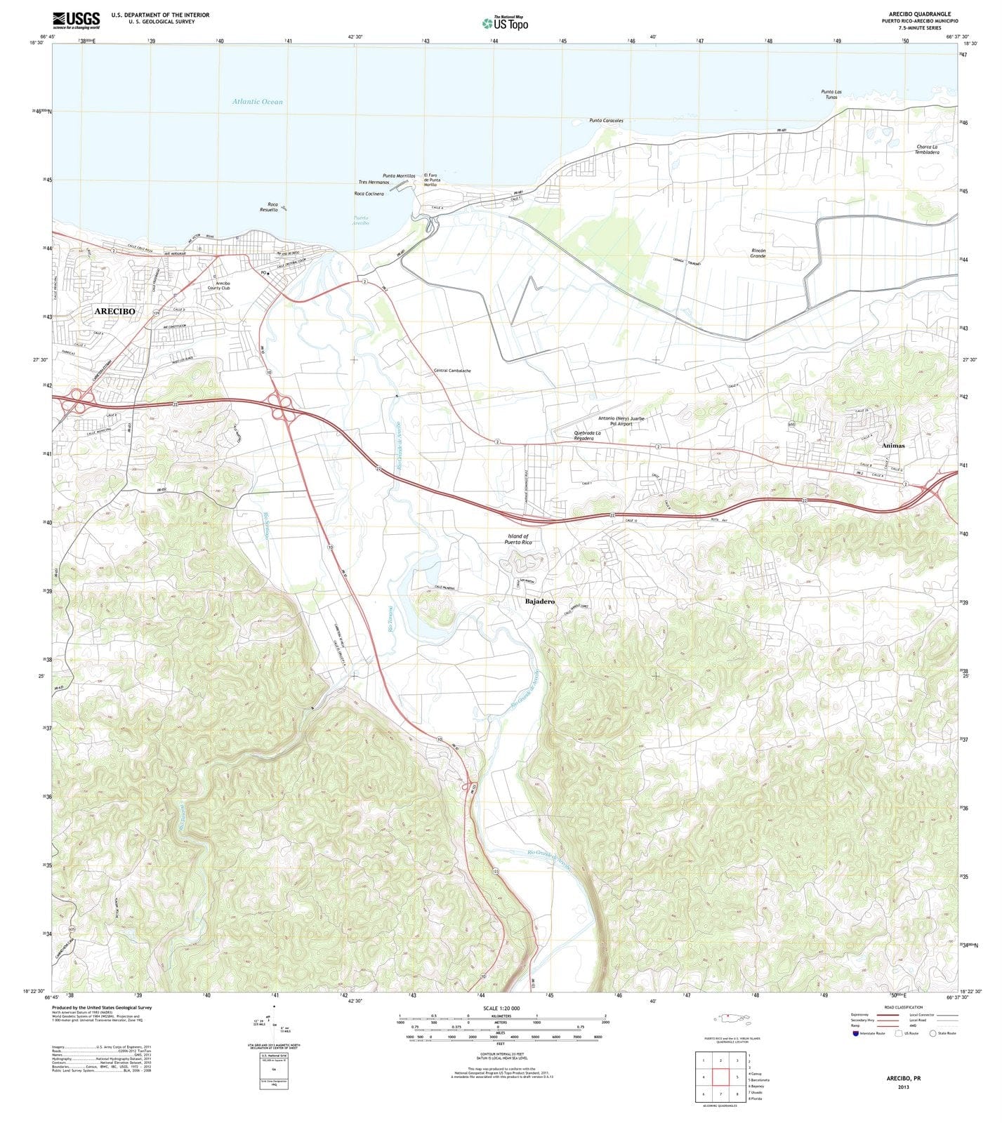 2013 Arecibo, PR - Puerto Rico - USGS Topographic Map