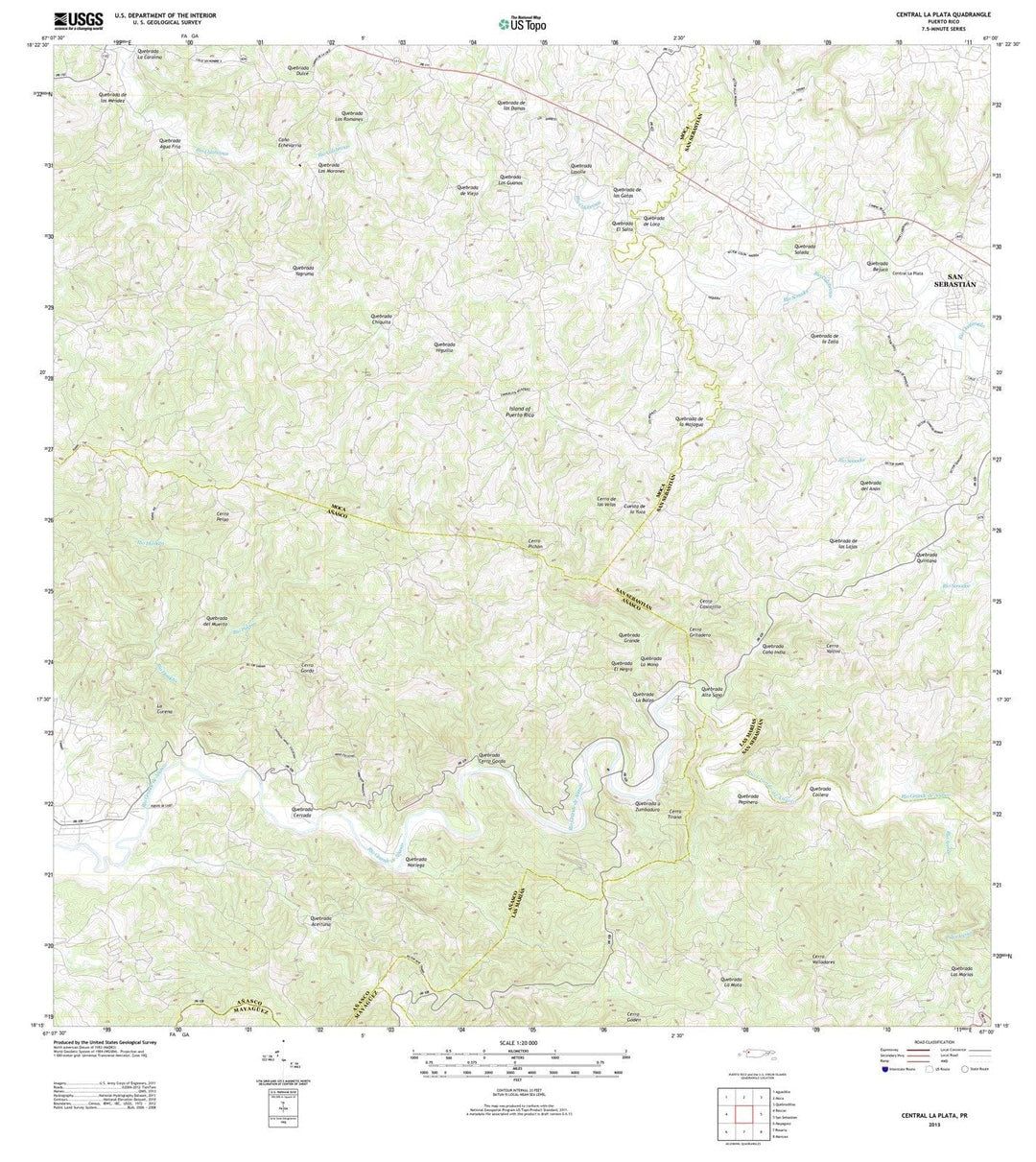 2013 Central La Plata, PR - Puerto Rico - USGS Topographic Map