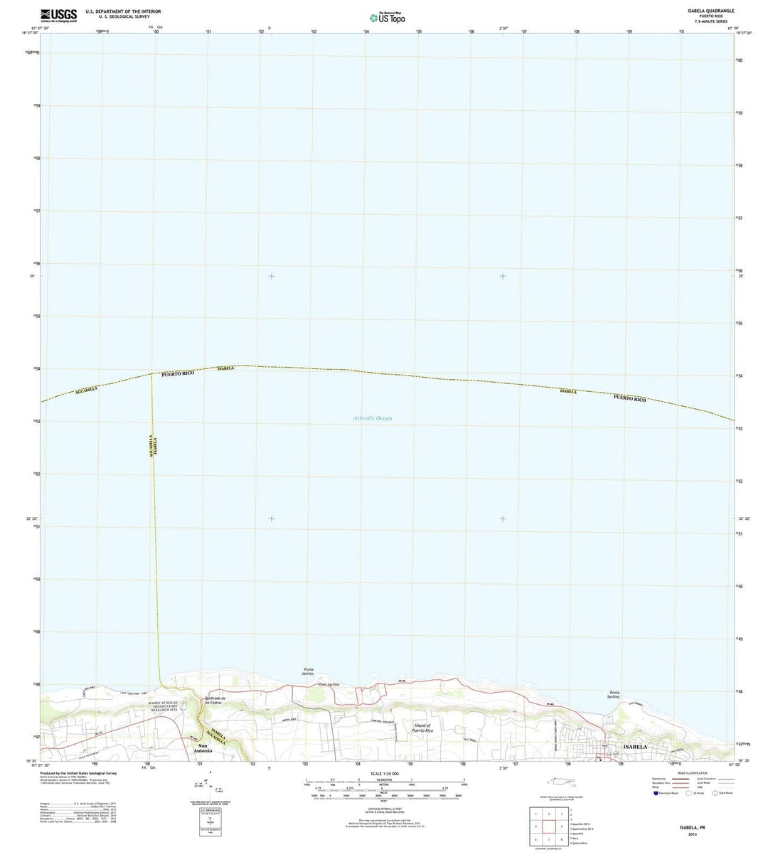 2013 Isabela, PR - Puerto Rico - USGS Topographic Map