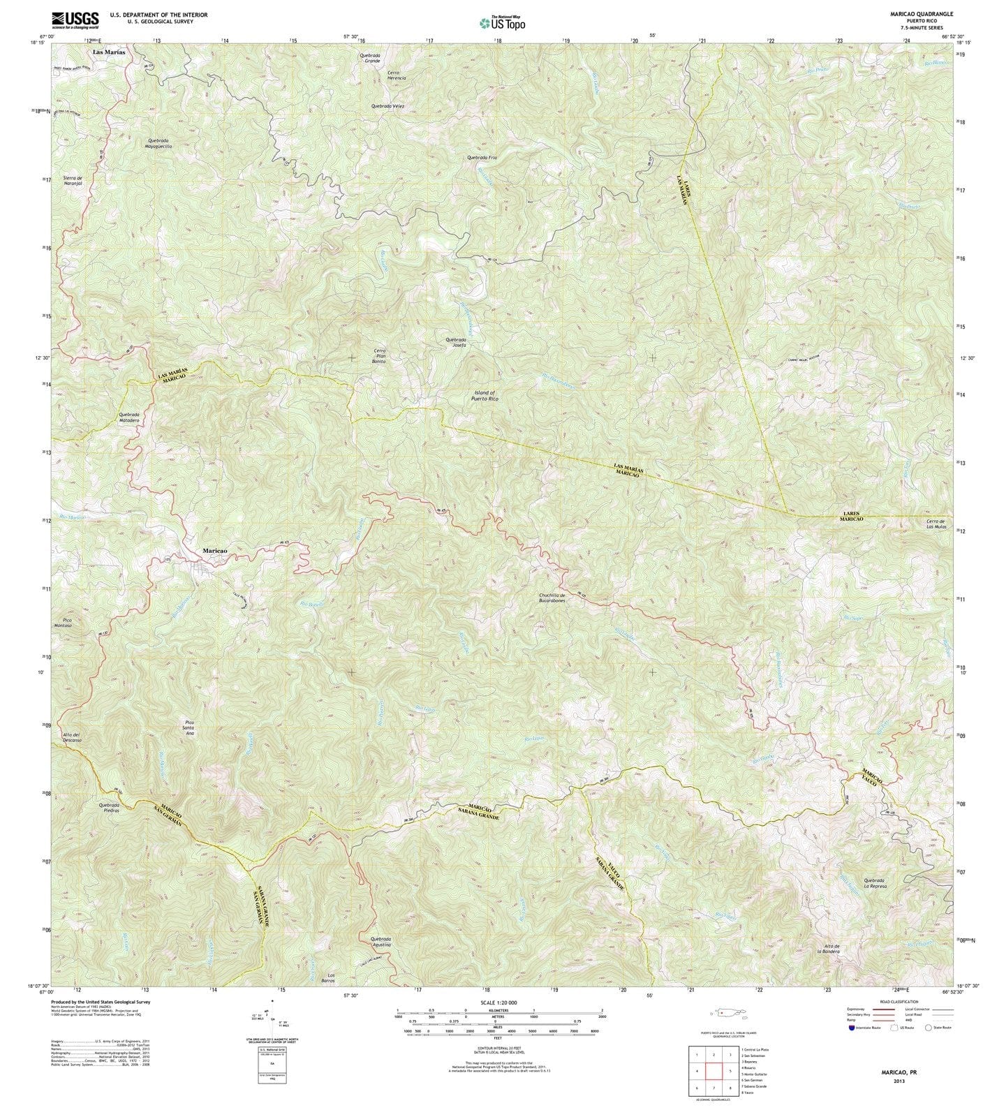 2013 Maricao, PR - Puerto Rico - USGS Topographic Map