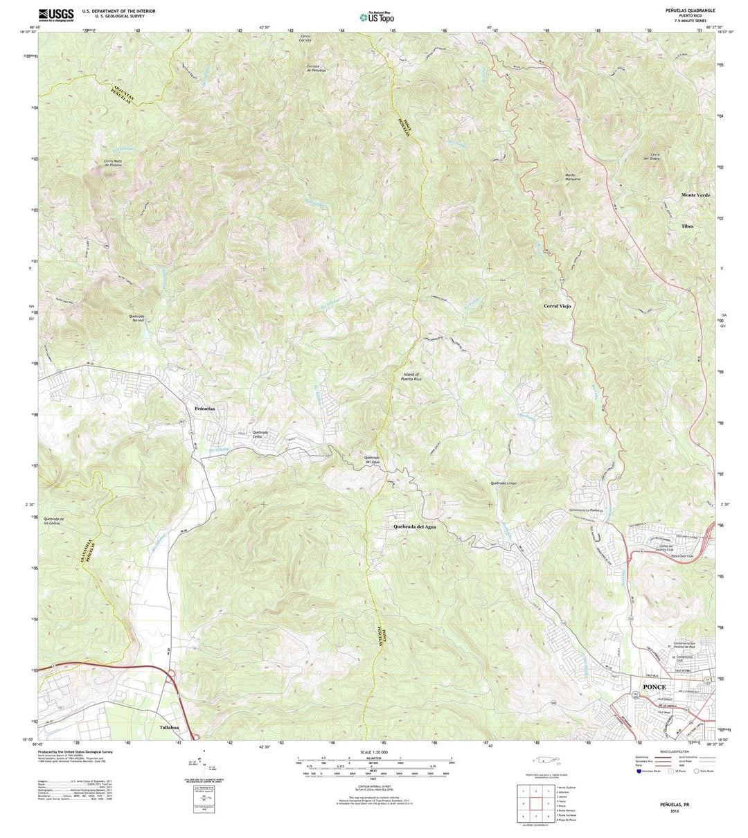 2013 Penuelas, PR - Puerto Rico - USGS Topographic Map