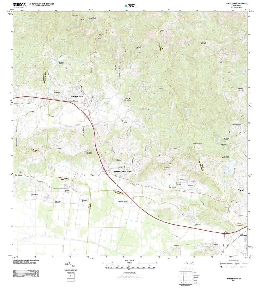 2013 Sabana Grande, PR - Puerto Rico - USGS Topographic Map