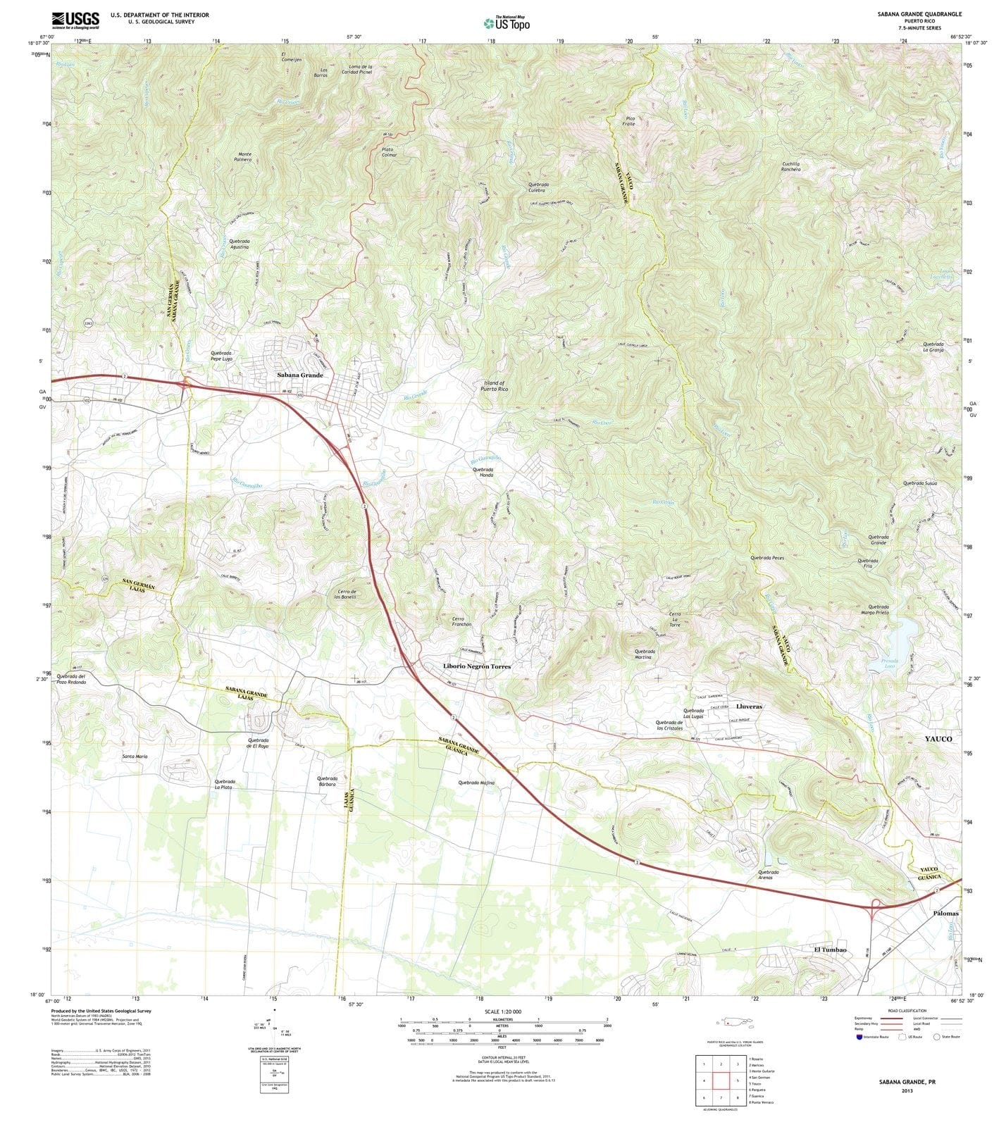 2013 Sabana Grande, PR - Puerto Rico - USGS Topographic Map