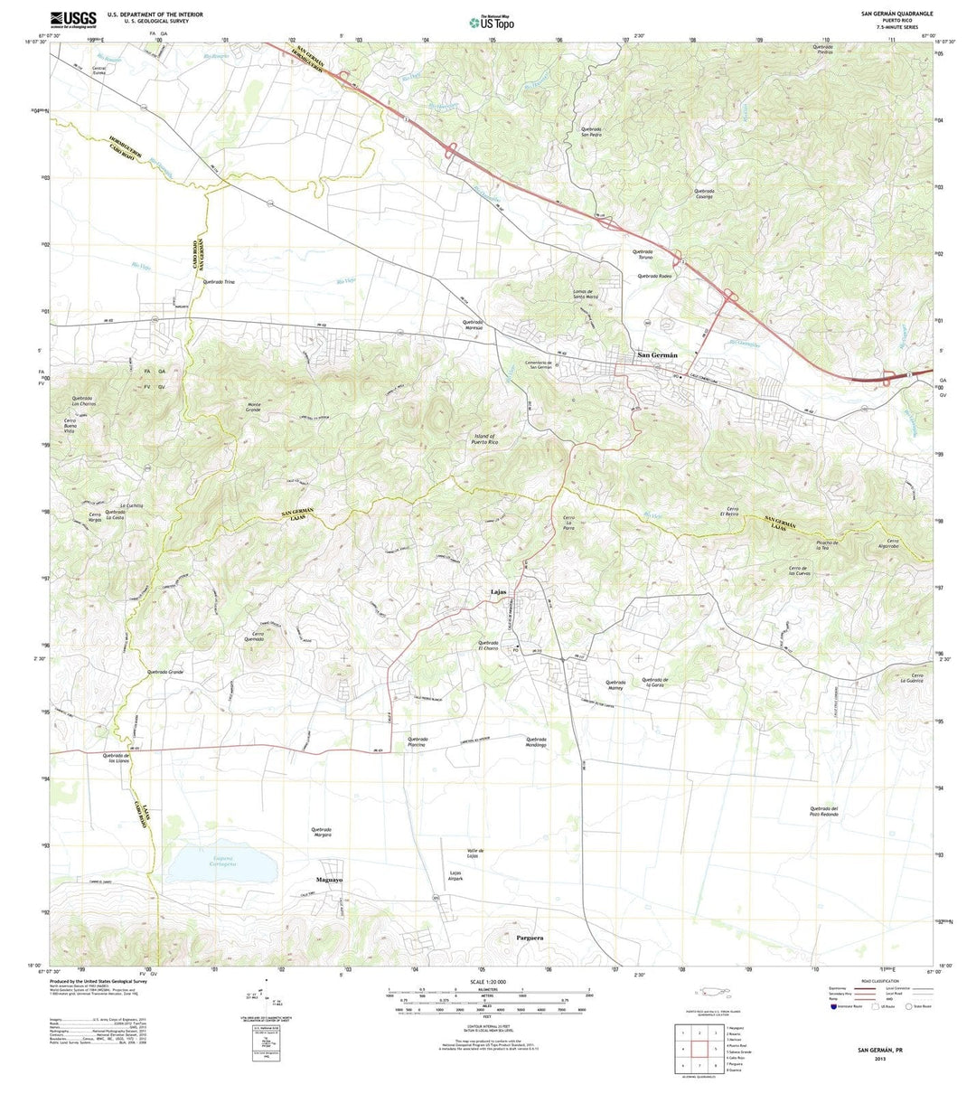 2013 San German, PR - Puerto Rico - USGS Topographic Map