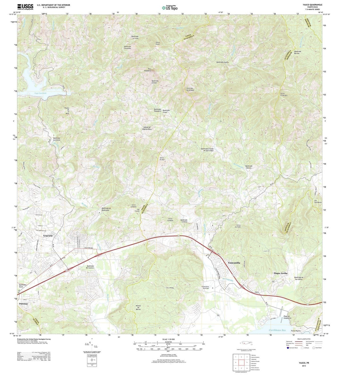 2013 Yauco, PR - Puerto Rico - USGS Topographic Map