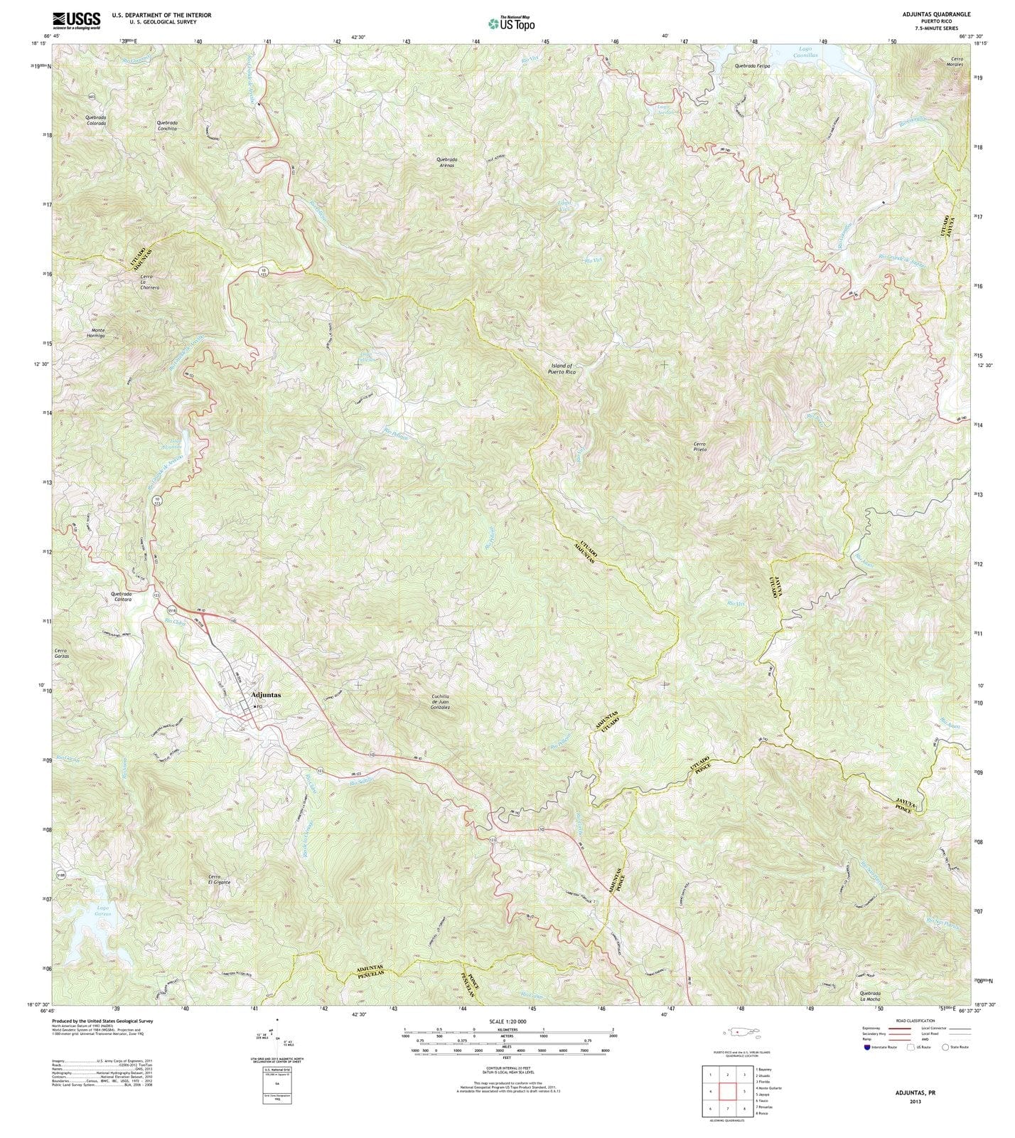 2013 Adjuntas, PR - Puerto Rico - USGS Topographic Map