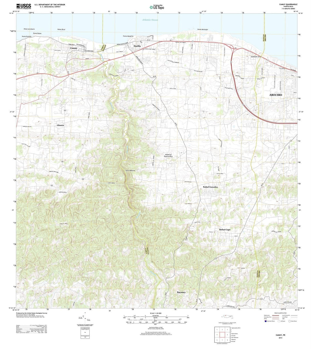 2013 Camuy, PR - Puerto Rico - USGS Topographic Map