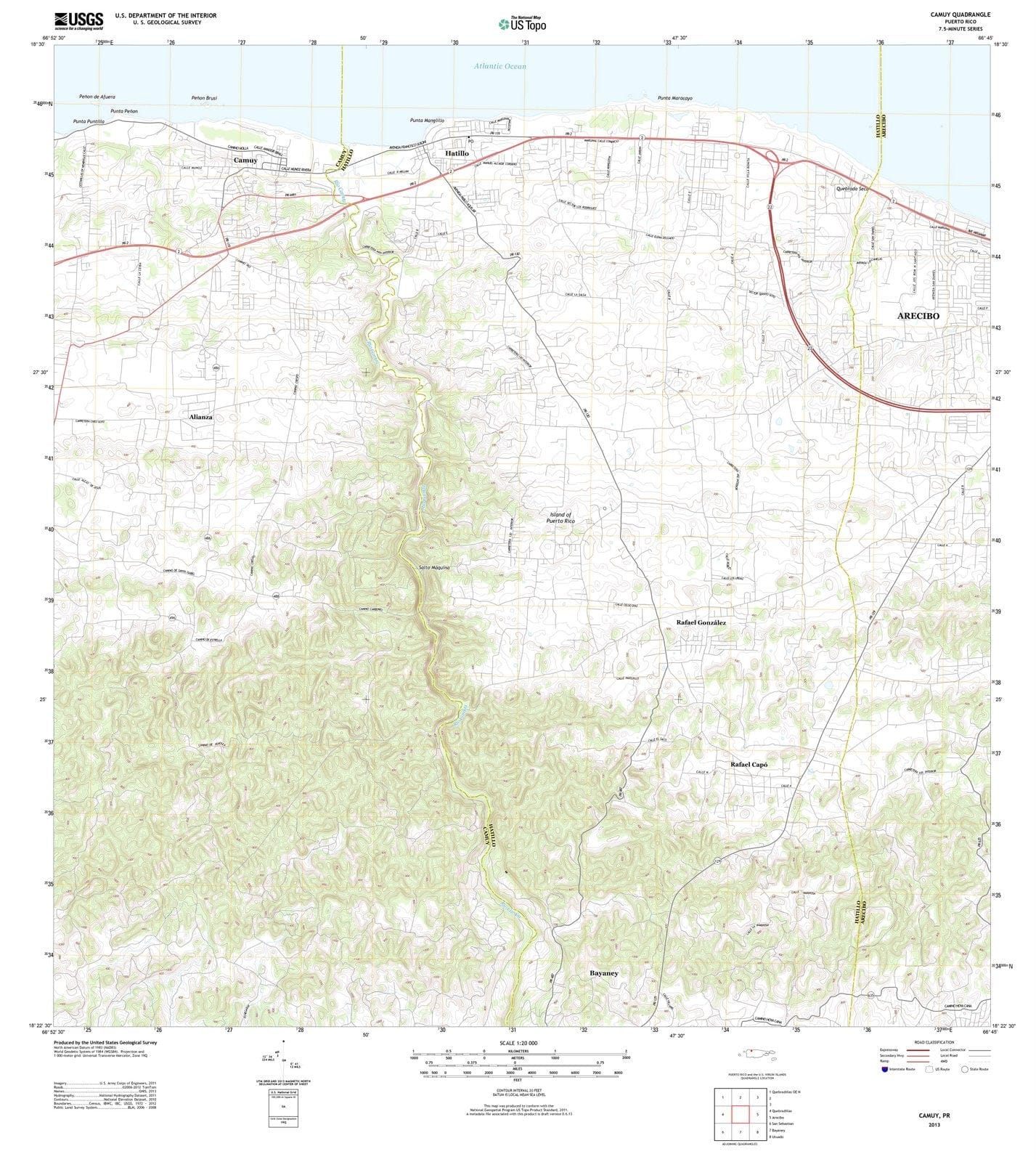 2013 Camuy, PR - Puerto Rico - USGS Topographic Map