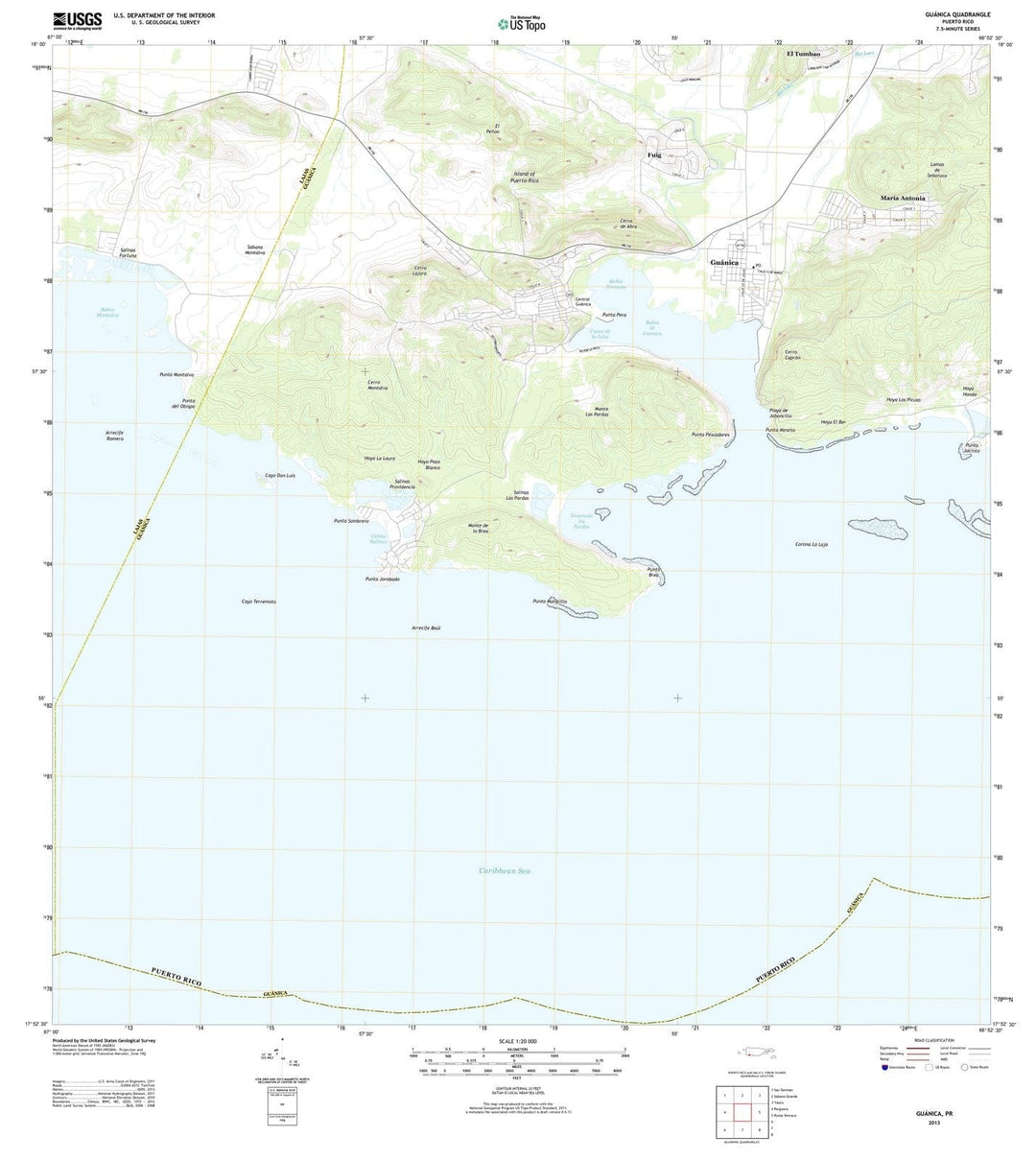 2013 Guanica, PR - Puerto Rico - USGS Topographic Map