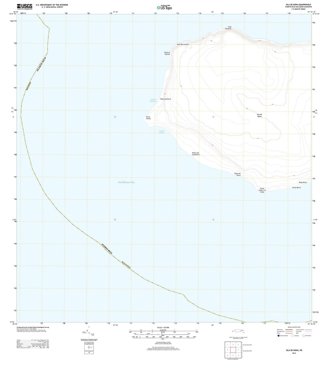 2013 Islae Mona, PR - Puerto Rico - USGS Topographic Map