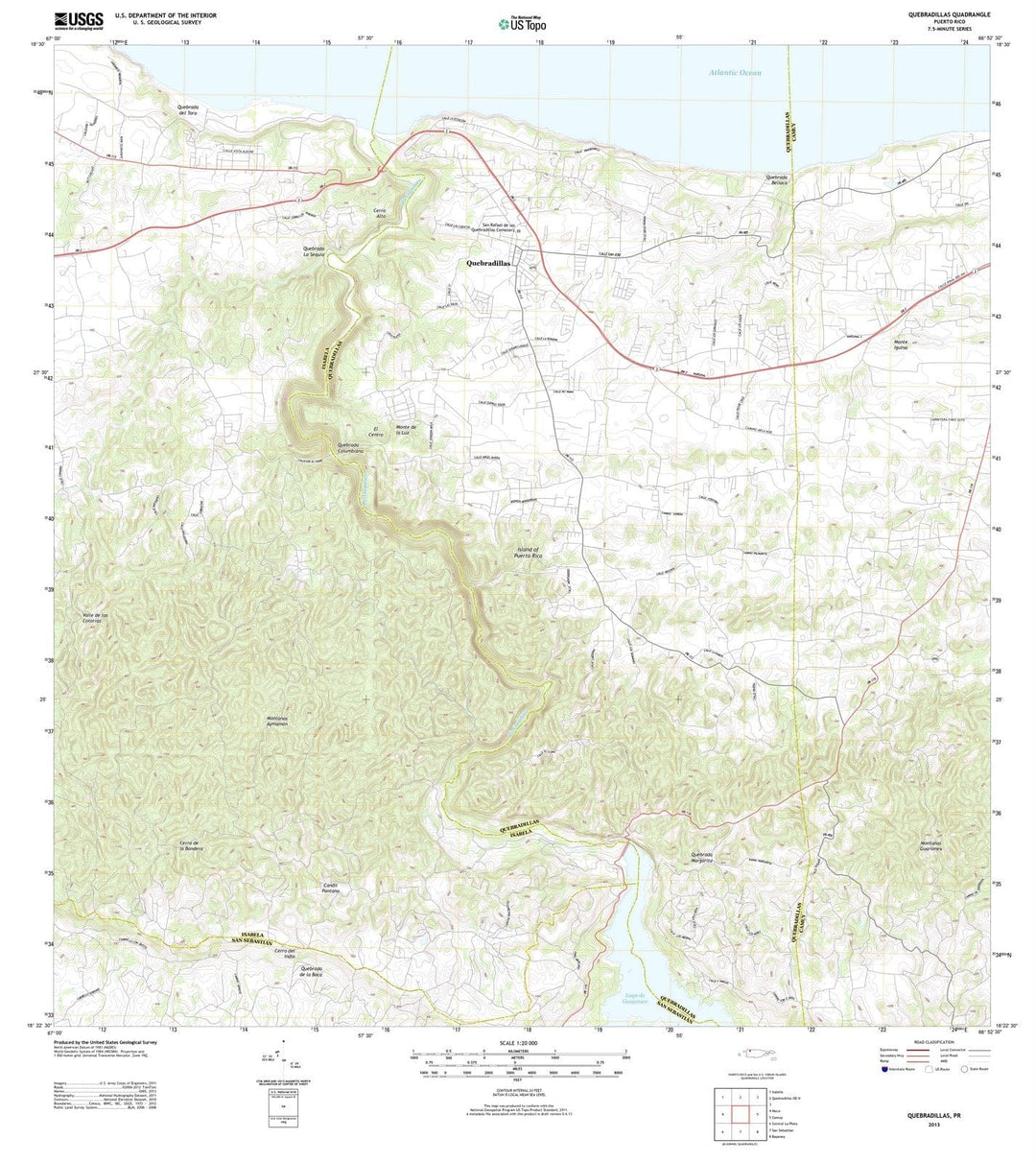 2013 Quebradillas, PR - Puerto Rico - USGS Topographic Map