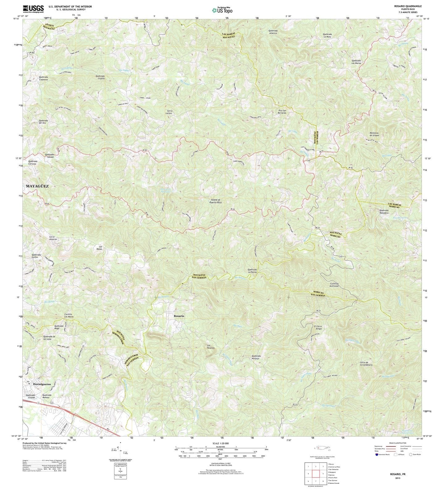 2013 Rosario, PR - Puerto Rico - USGS Topographic Map