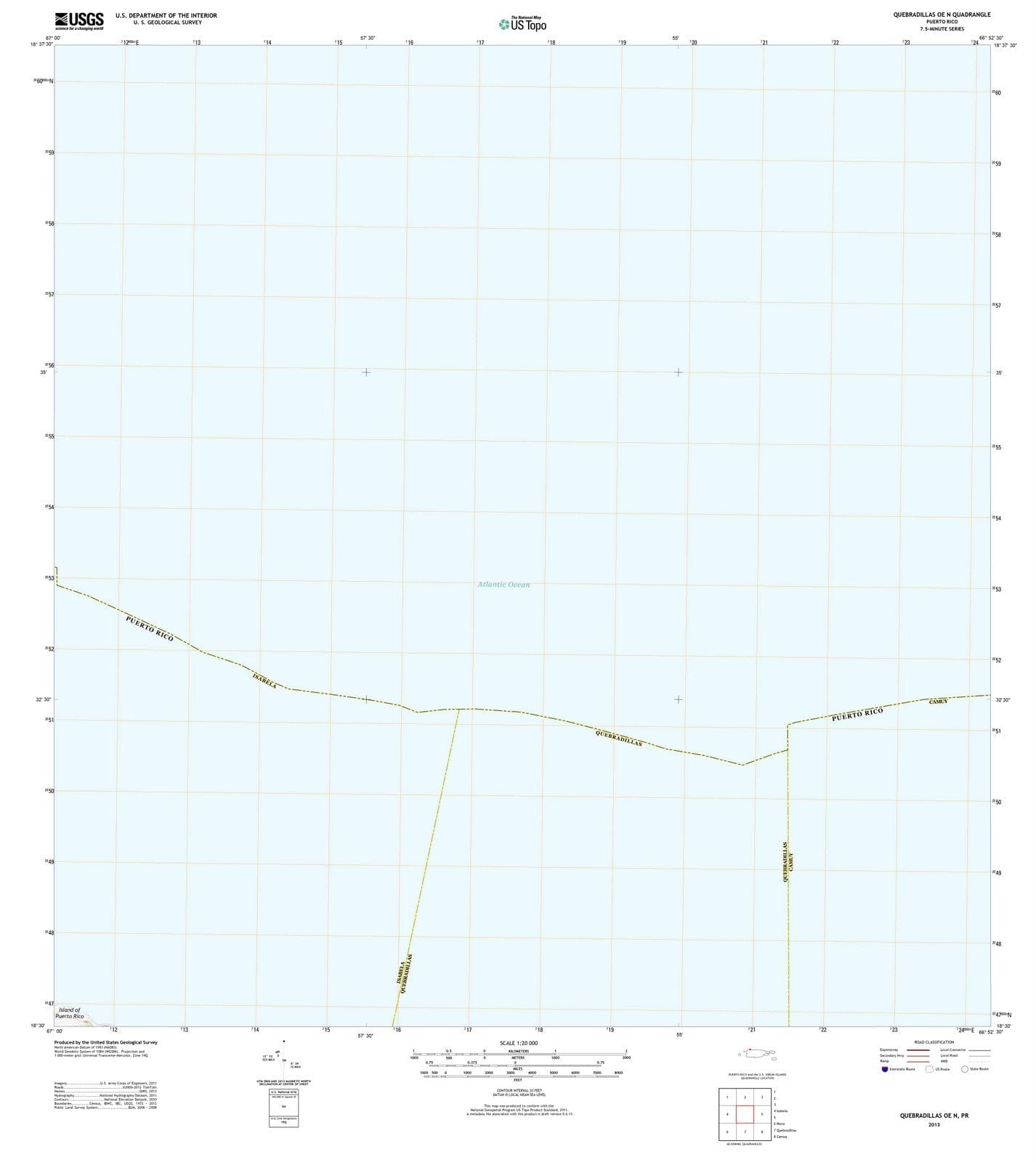 2013 Quebradillas, PR - Puerto Rico - USGS Topographic Map v2