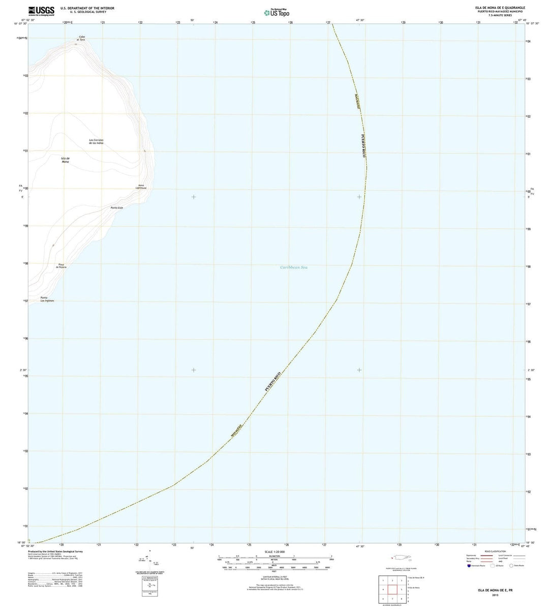 2013 Islae Mona OE E, PR - Puerto Rico - USGS Topographic Map