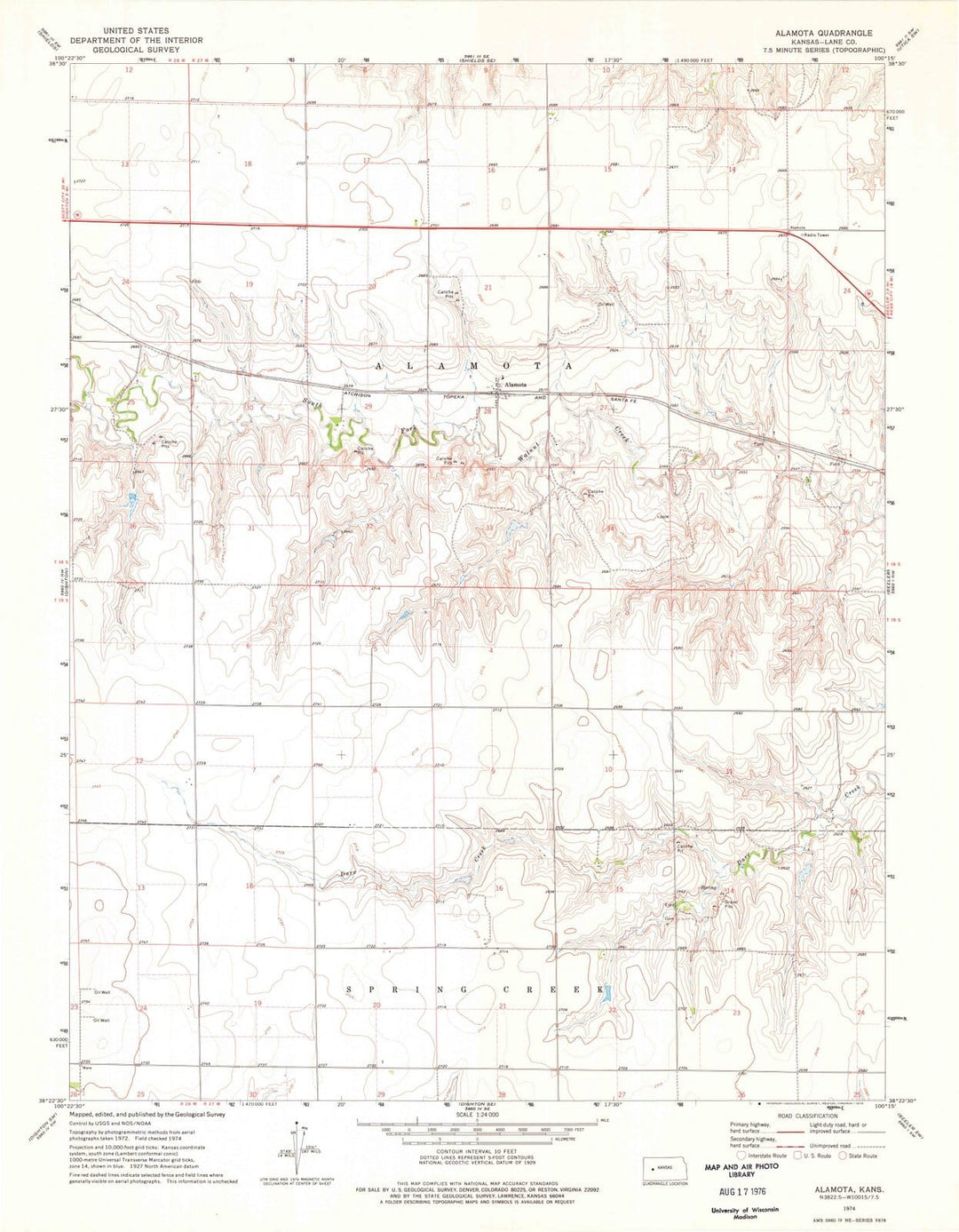 1974 Alamota, KS - Kansas - USGS Topographic Map