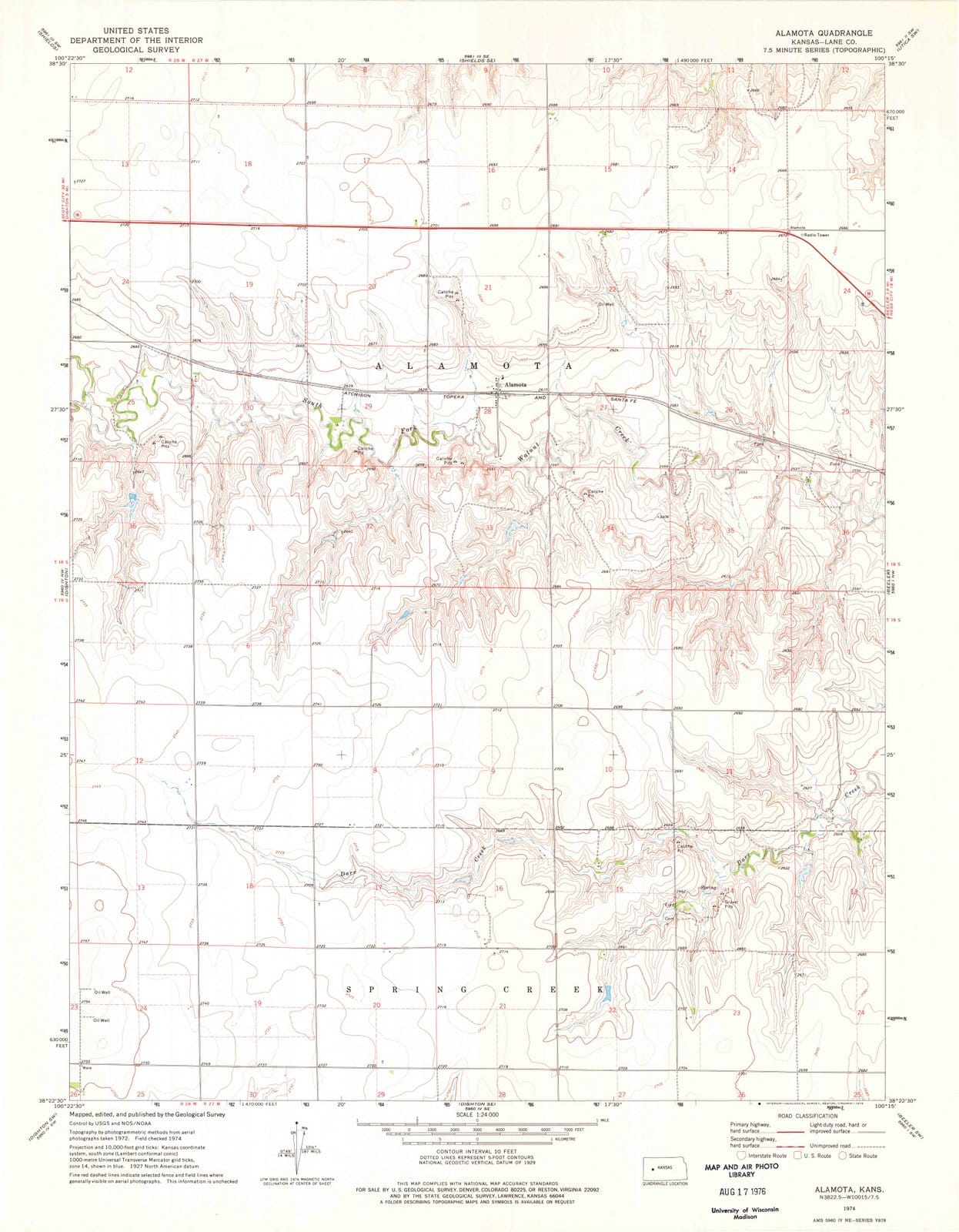 1974 Alamota, KS - Kansas - USGS Topographic Map