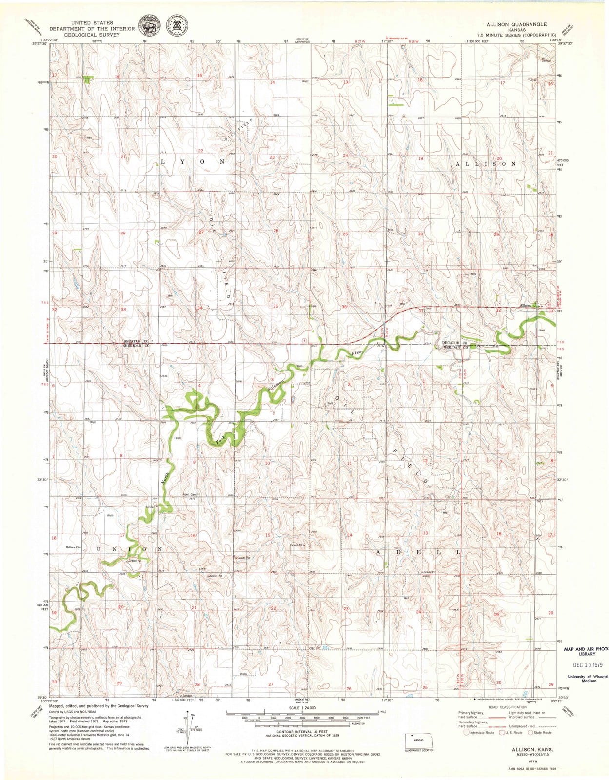 1978 Allison, KS - Kansas - USGS Topographic Map