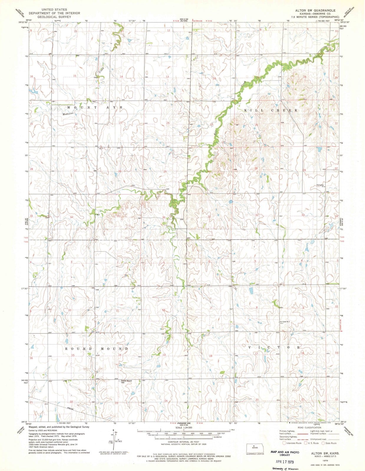 1978 Alton, KS - Kansas - USGS Topographic Map