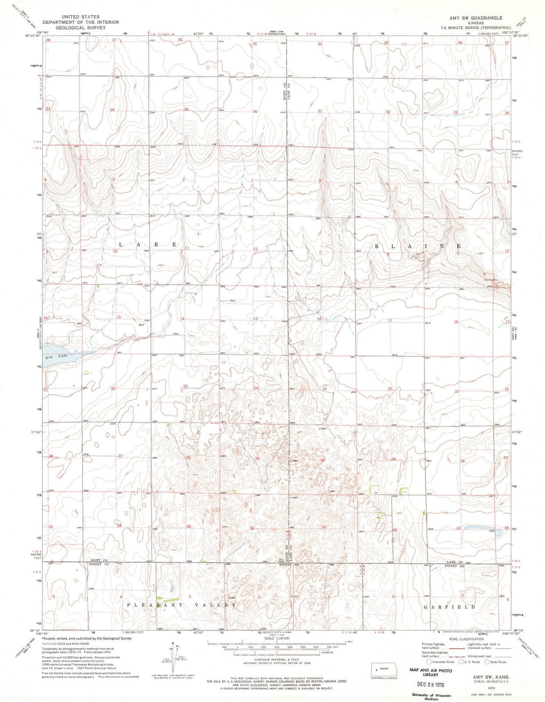 1974 Amy, KS - Kansas - USGS Topographic Map v2