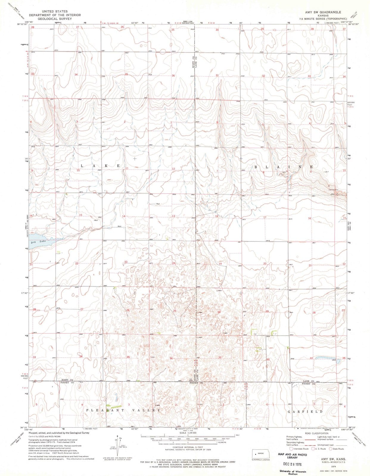 1974 Amy, KS - Kansas - USGS Topographic Map v2