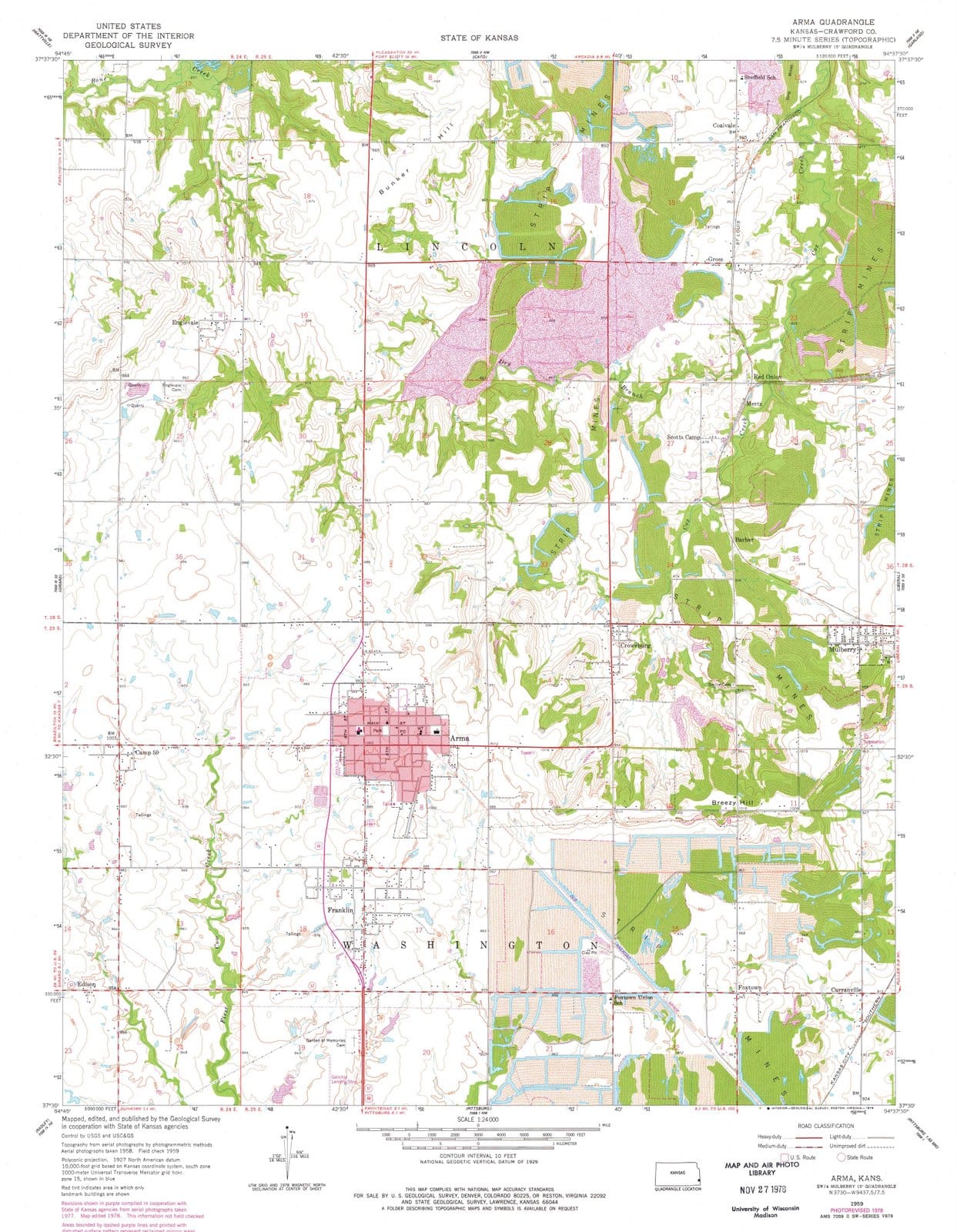 1959 Arma, KS - Kansas - USGS Topographic Map