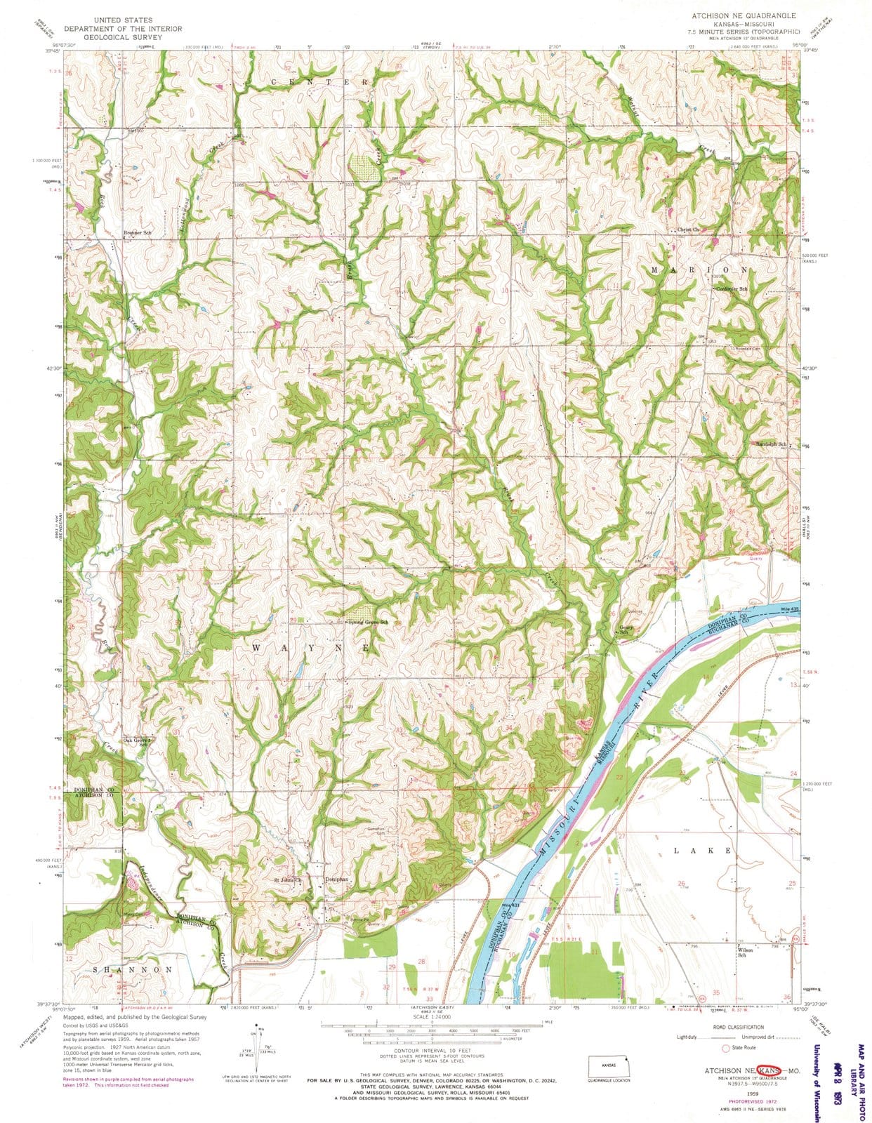 1959 Atchison, KS - Kansas - USGS Topographic Map