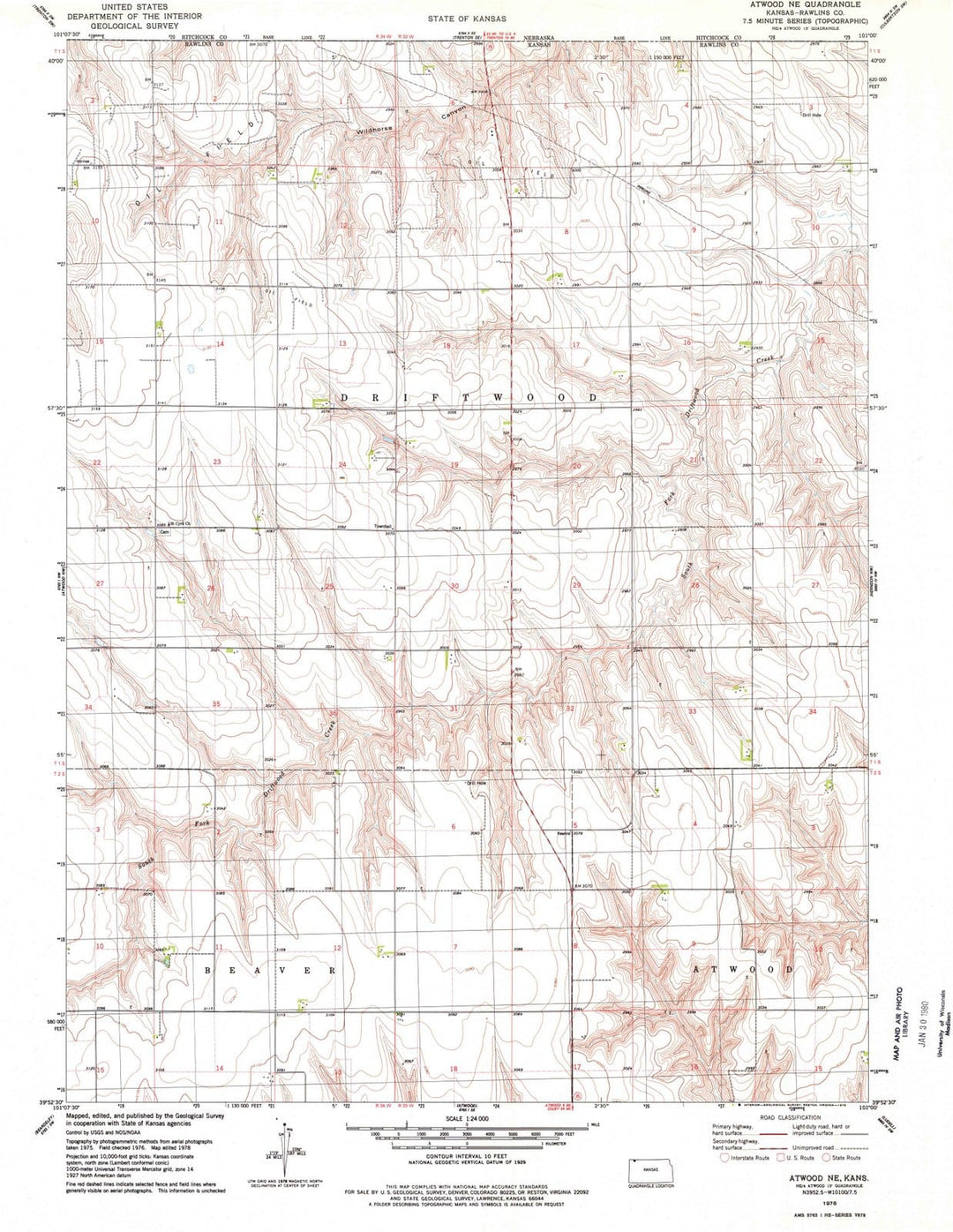 1978 Atwood, KS - Kansas - USGS Topographic Map