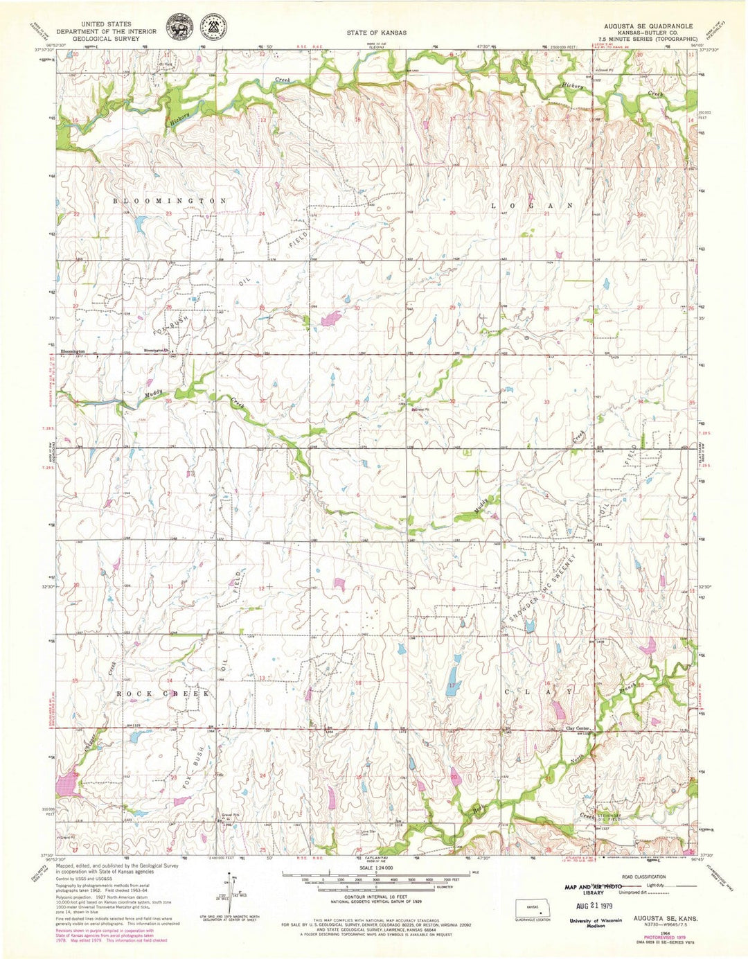 1964 Augusta, KS - Kansas - USGS Topographic Map