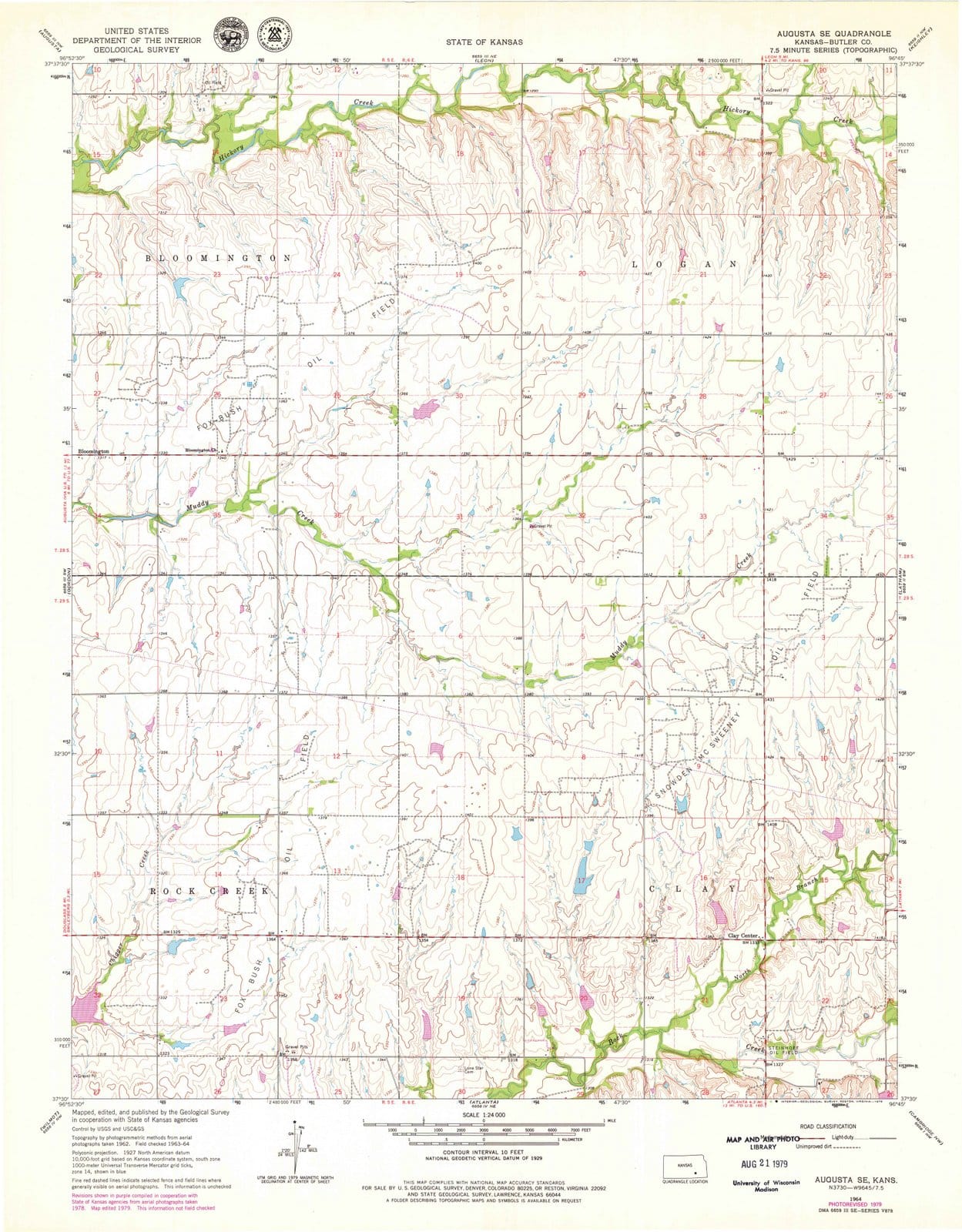 1964 Augusta, KS - Kansas - USGS Topographic Map