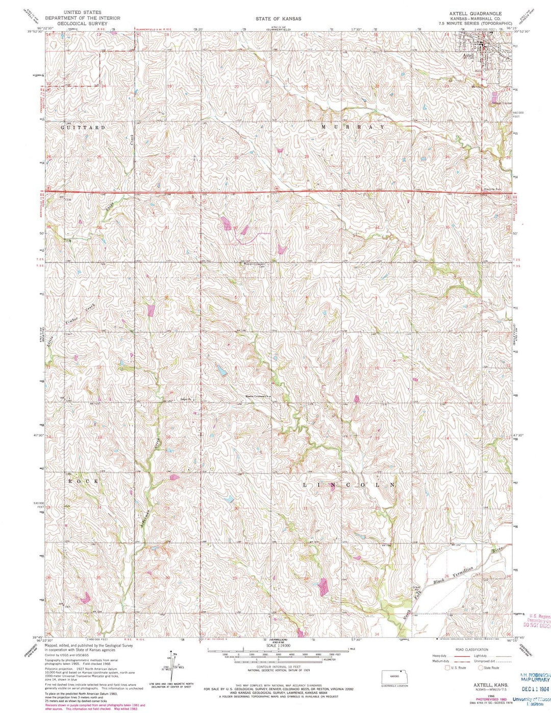 1966 Axtell, KS - Kansas - USGS Topographic Map v2