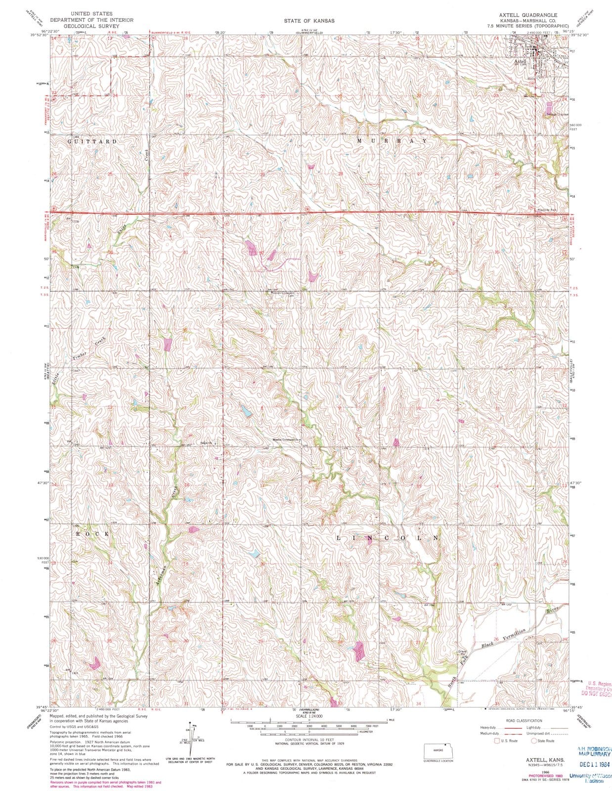 1966 Axtell, KS - Kansas - USGS Topographic Map v2